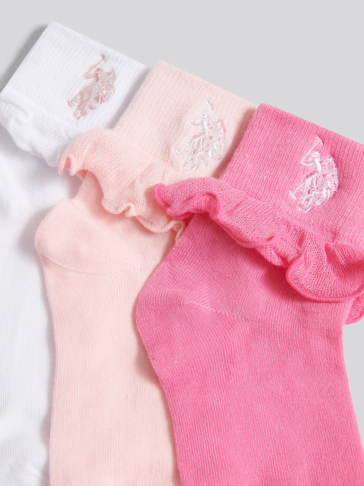 3 Pack Frill Ankle Socks Crystal Rose - Image 3