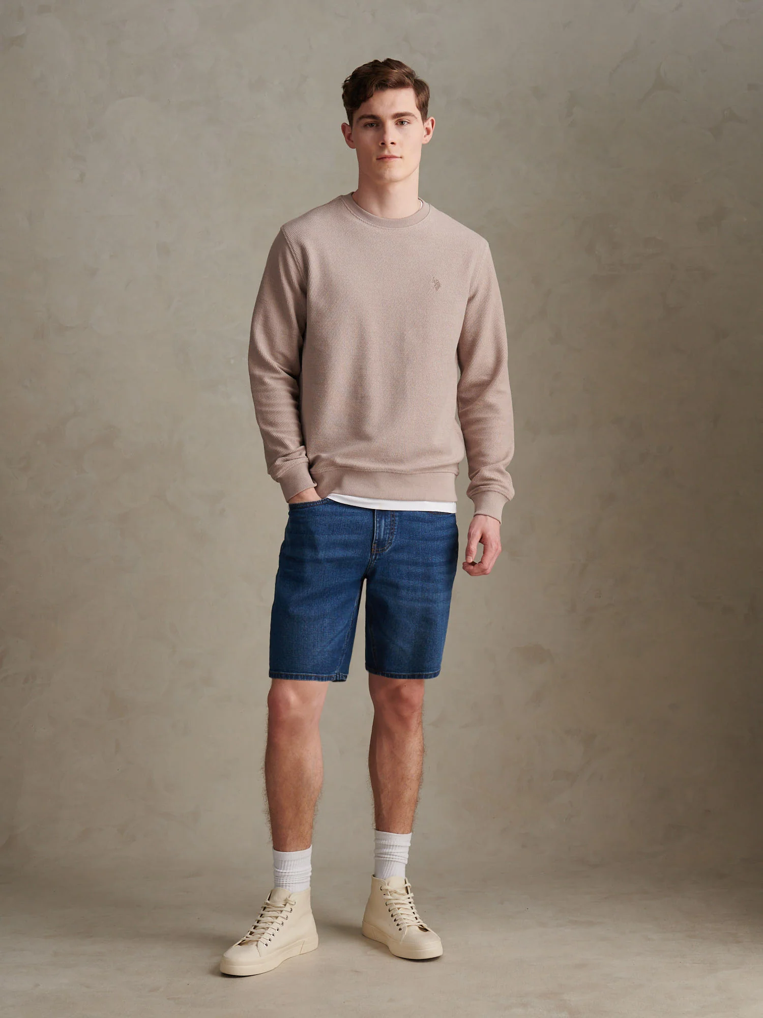 Mens Classic 5 Pocket Denim Shorts Dark Wash - Image 3