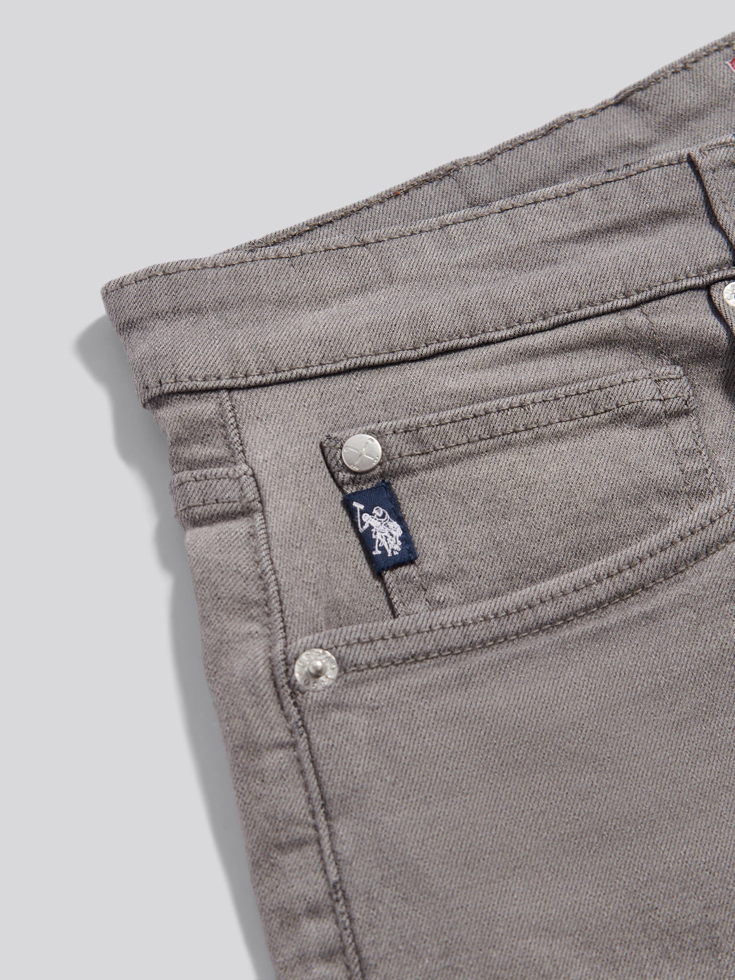 Mens Classic 5 Pocket Denim Shorts Grey Wash - Image 6