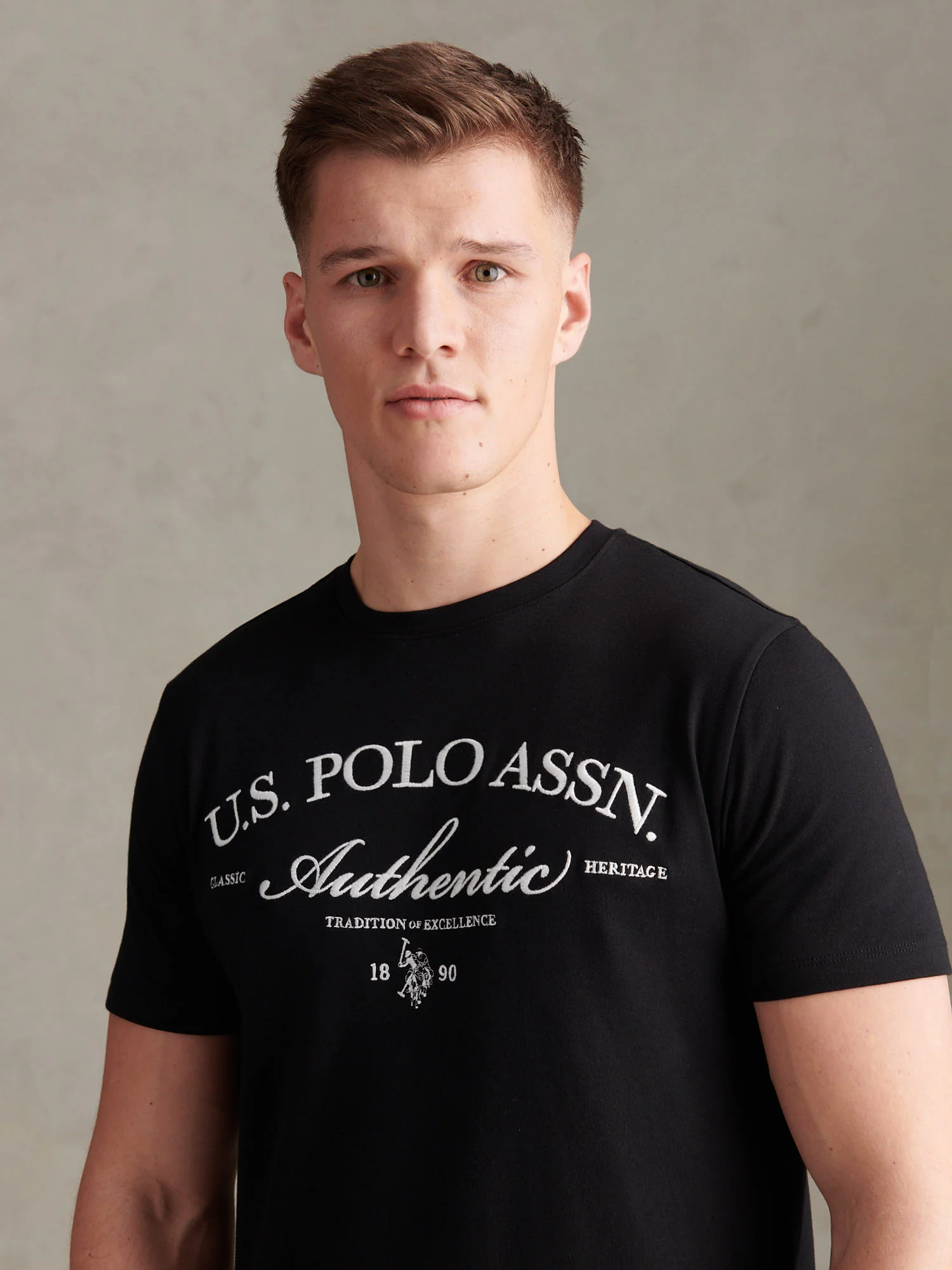 Mens Arch Script Graphic T-Shirt Black - Image 2