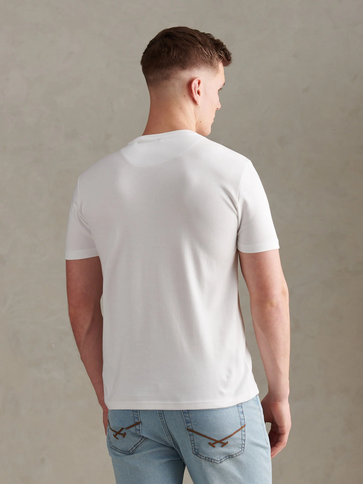 Mens Arch Script Graphic T-Shirt Bright White - Image 4