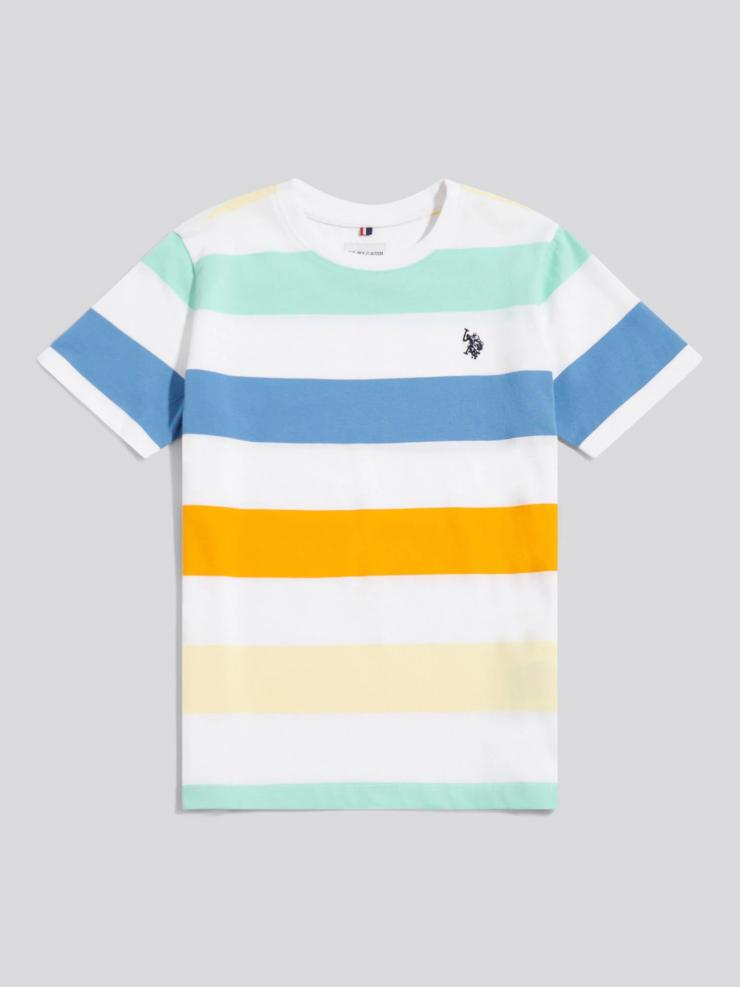 Boys Block Stripe T-Shirt Bright White - Image 6
