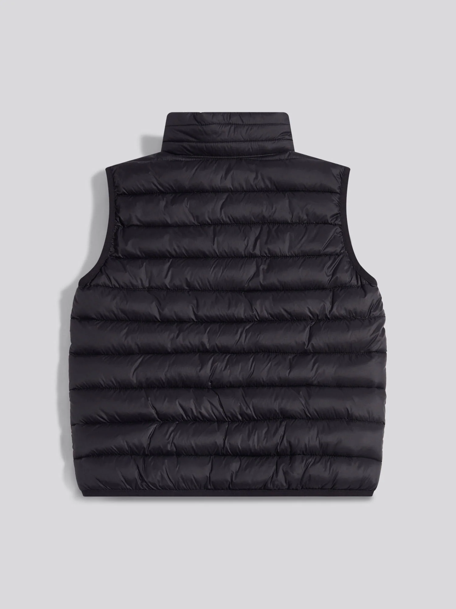 Boys Lightweight Quilted Gilet Black Bright White DHM - Image 6