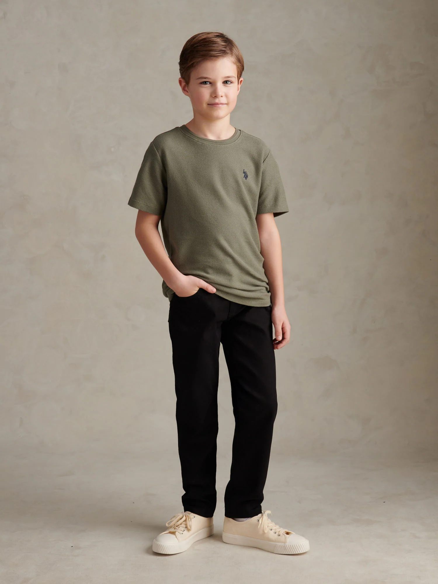 Boys Bedford Cord 5 Pocket Trouser in Black - Image 3