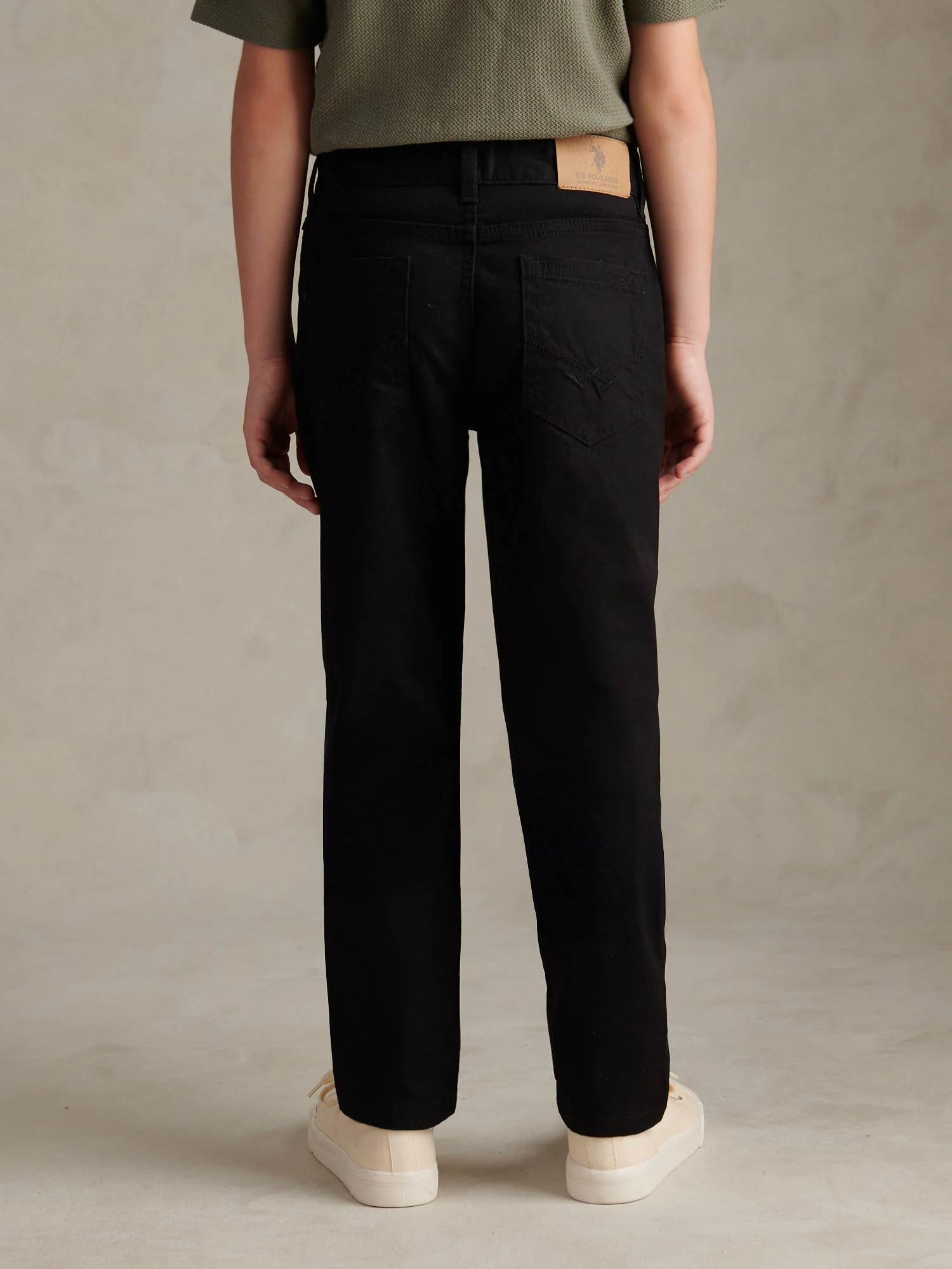 Boys Bedford Cord 5 Pocket Trouser in Black - Image 4