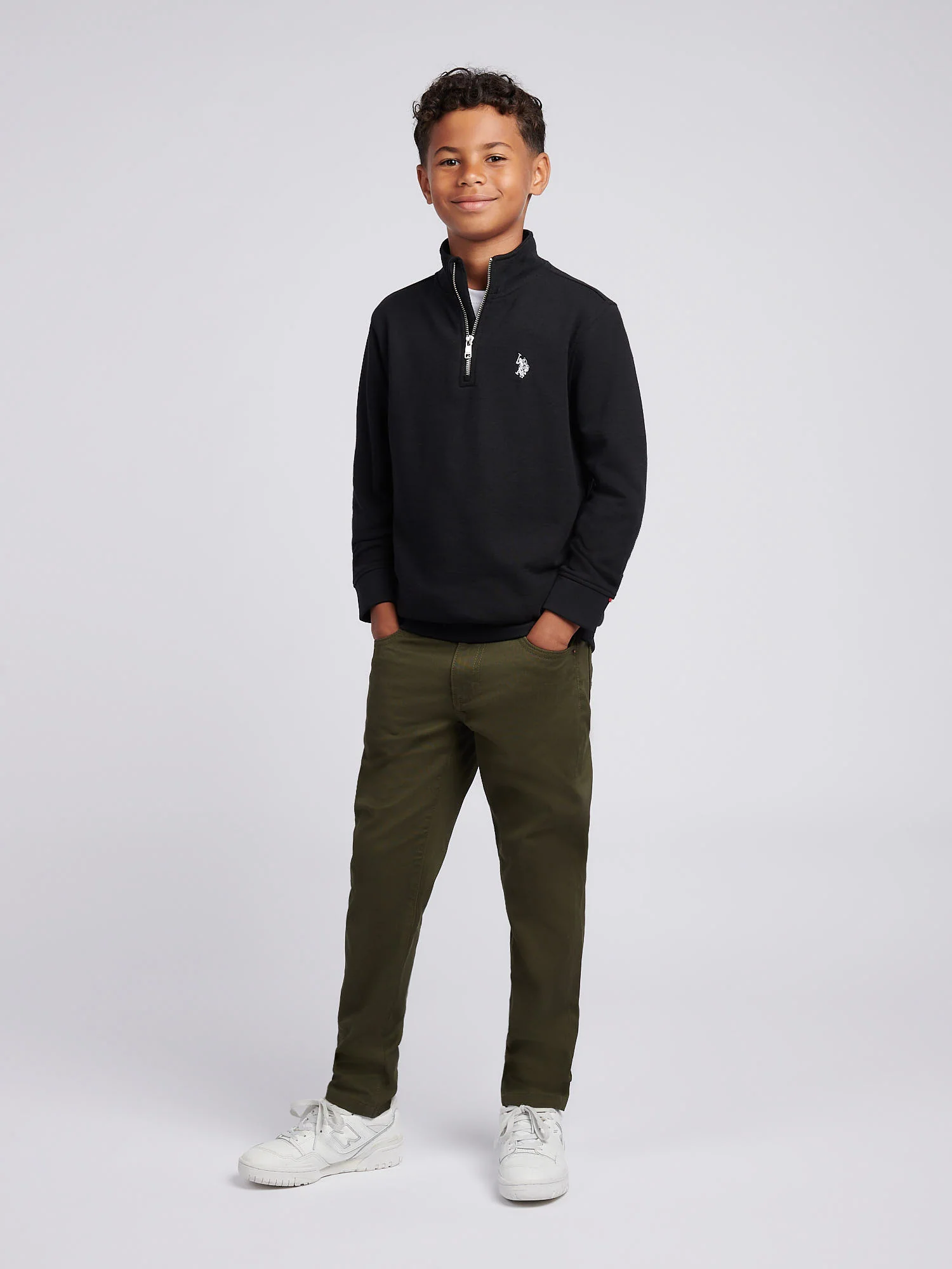 Boys Bedford Cord 5 Pocket Trouser in Forest Night - Image 3