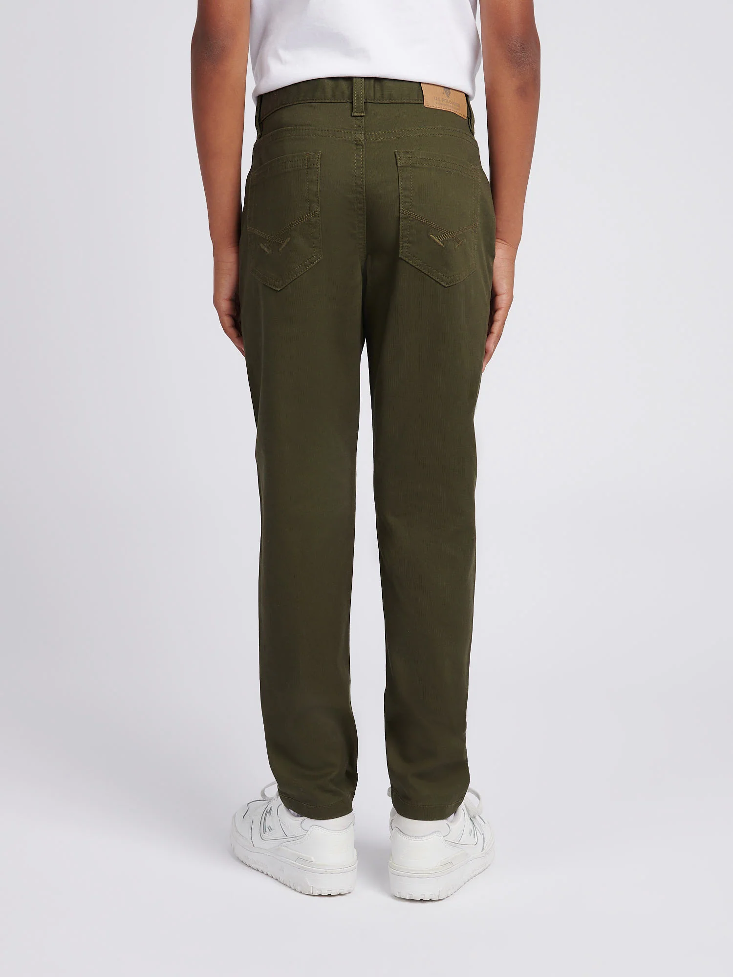 Boys Bedford Cord 5 Pocket Trouser in Forest Night - Image 4
