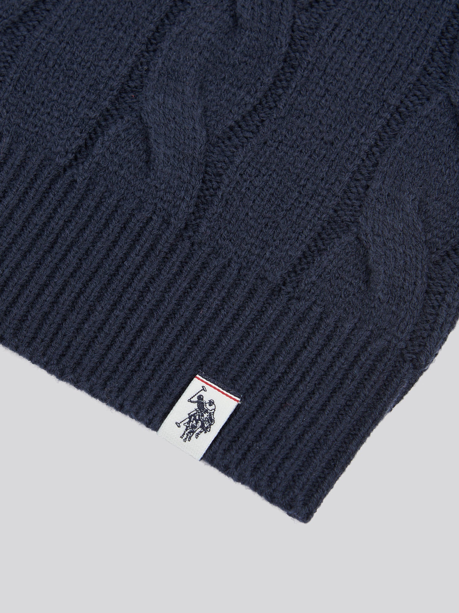 Boys Cable Knit Crew in Dark Sapphire Navy - Image 7