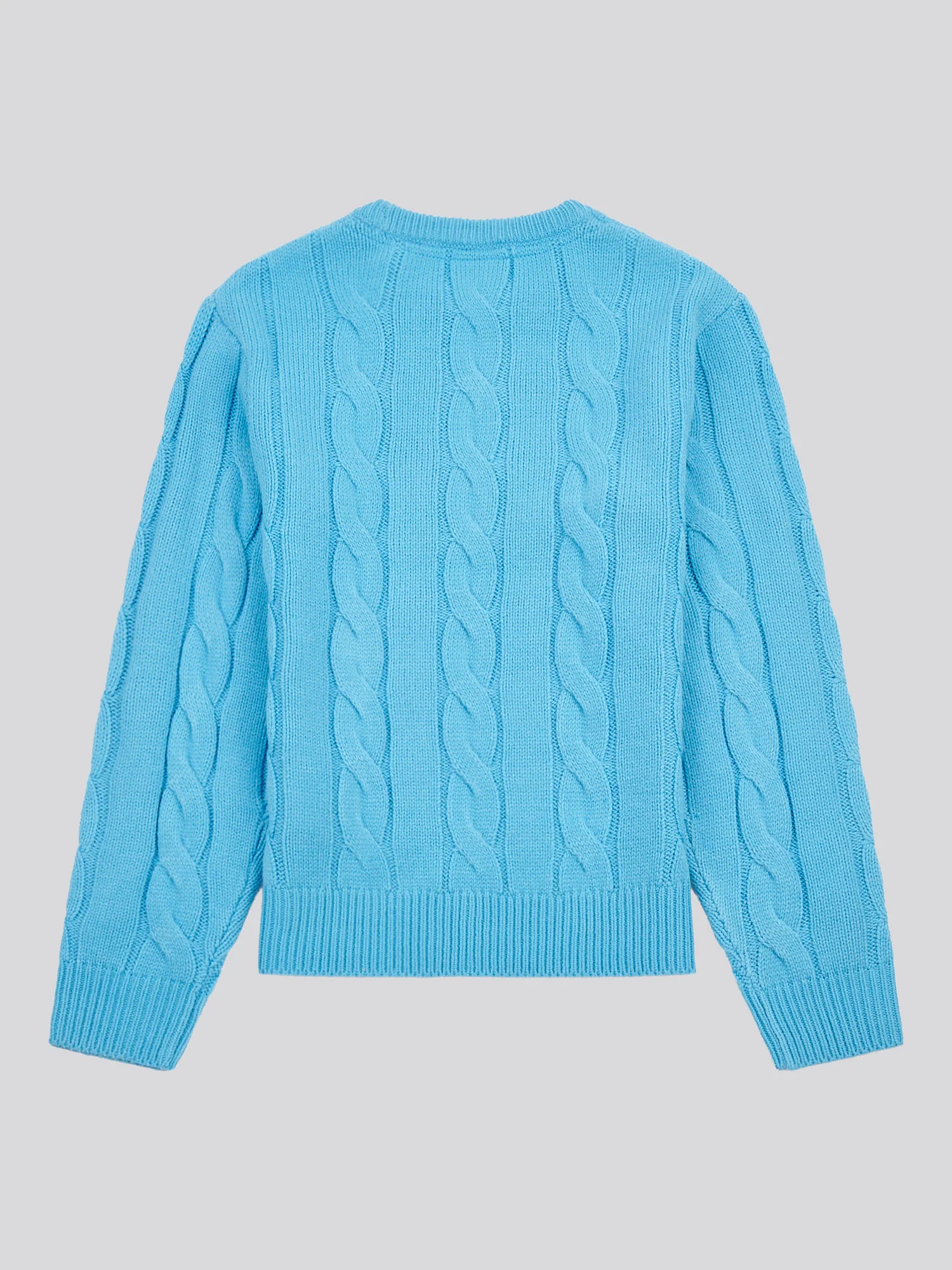 Boys Cable Knit Crew in Heritage Blue - Image 6