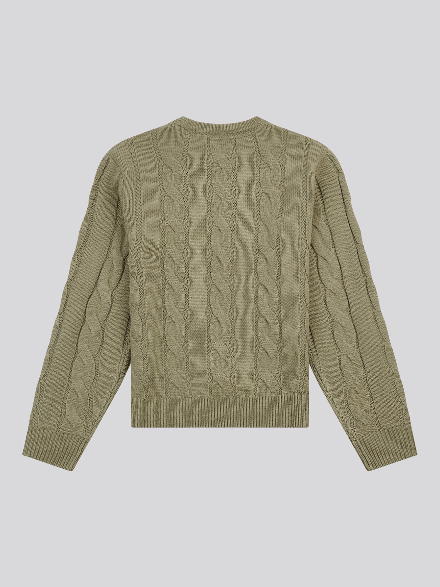 Boys Cable Knit Crew in Mulled Basil - Image 6