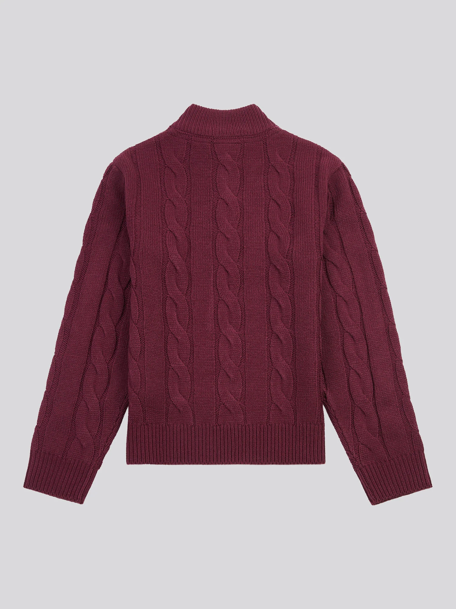 Boys Cable Knit Funnel in Grape Wine - Image 6