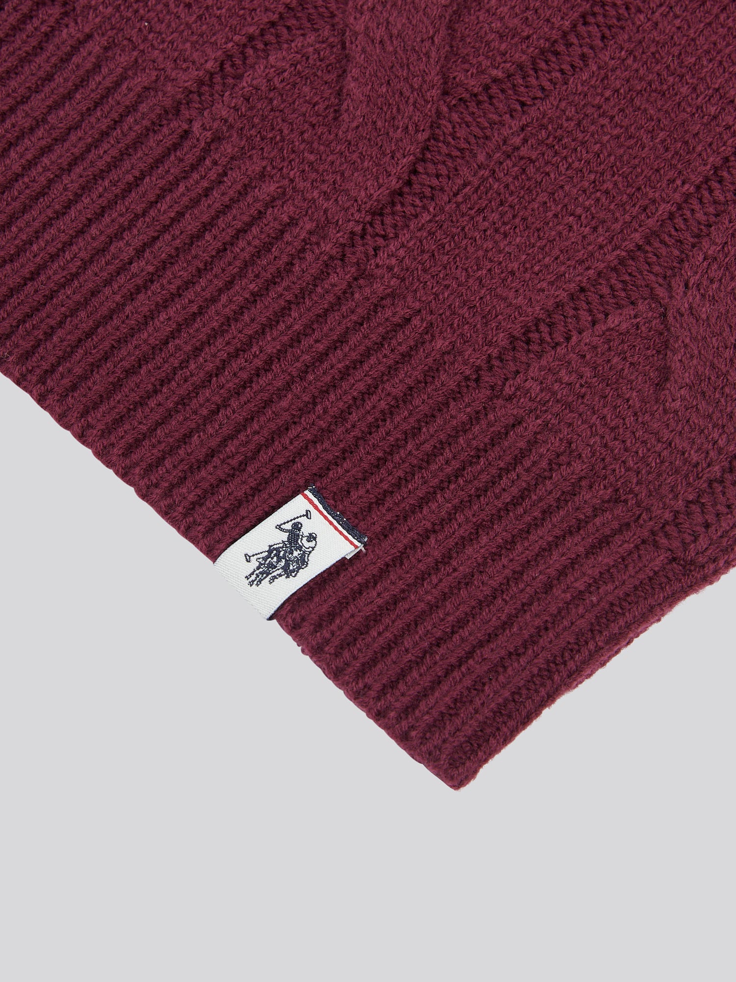 Boys Cable Knit Funnel in Grape Wine - Image 7