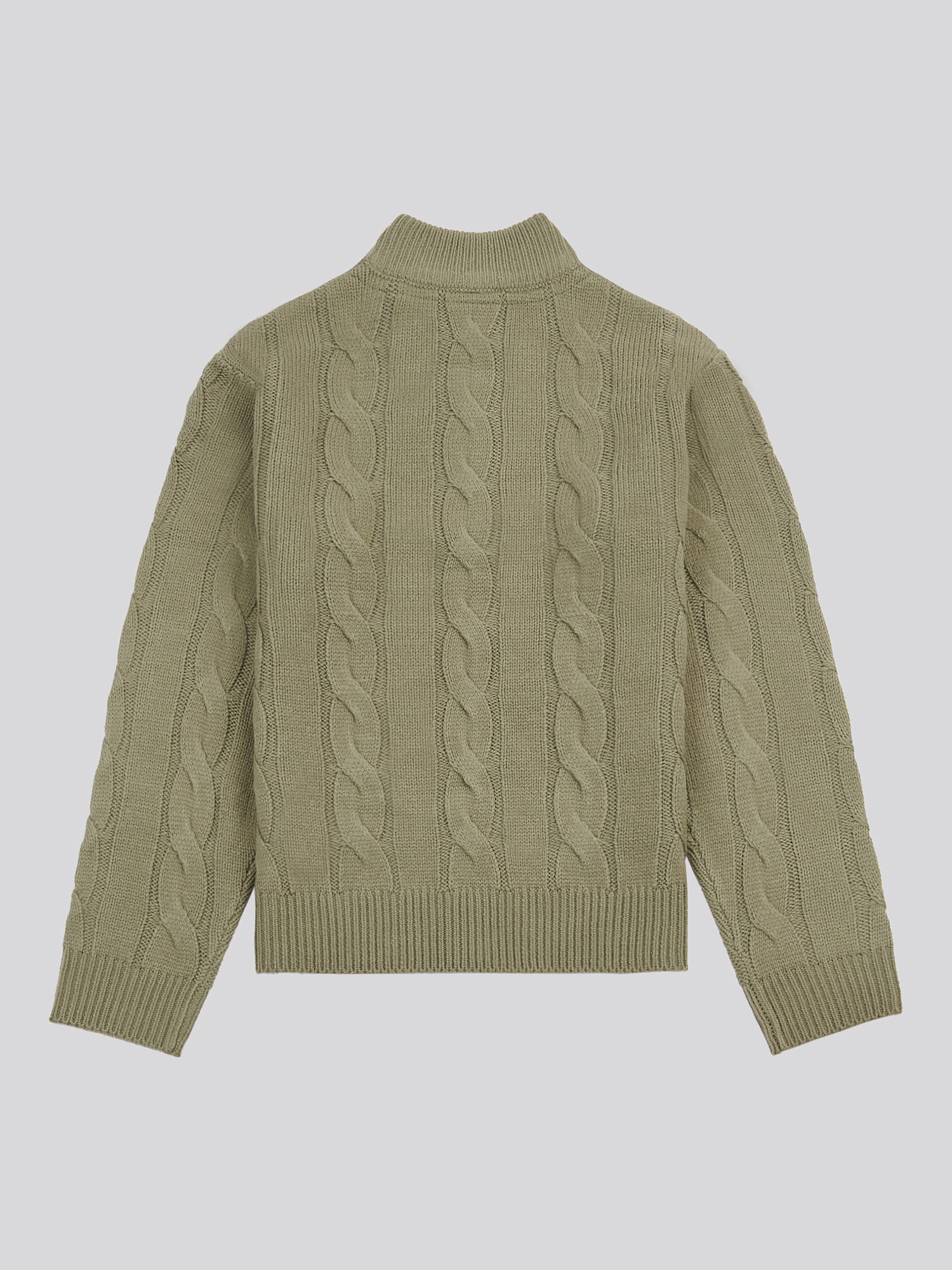 Boys Cable Knit Funnel in Mulled Basil - Image 6