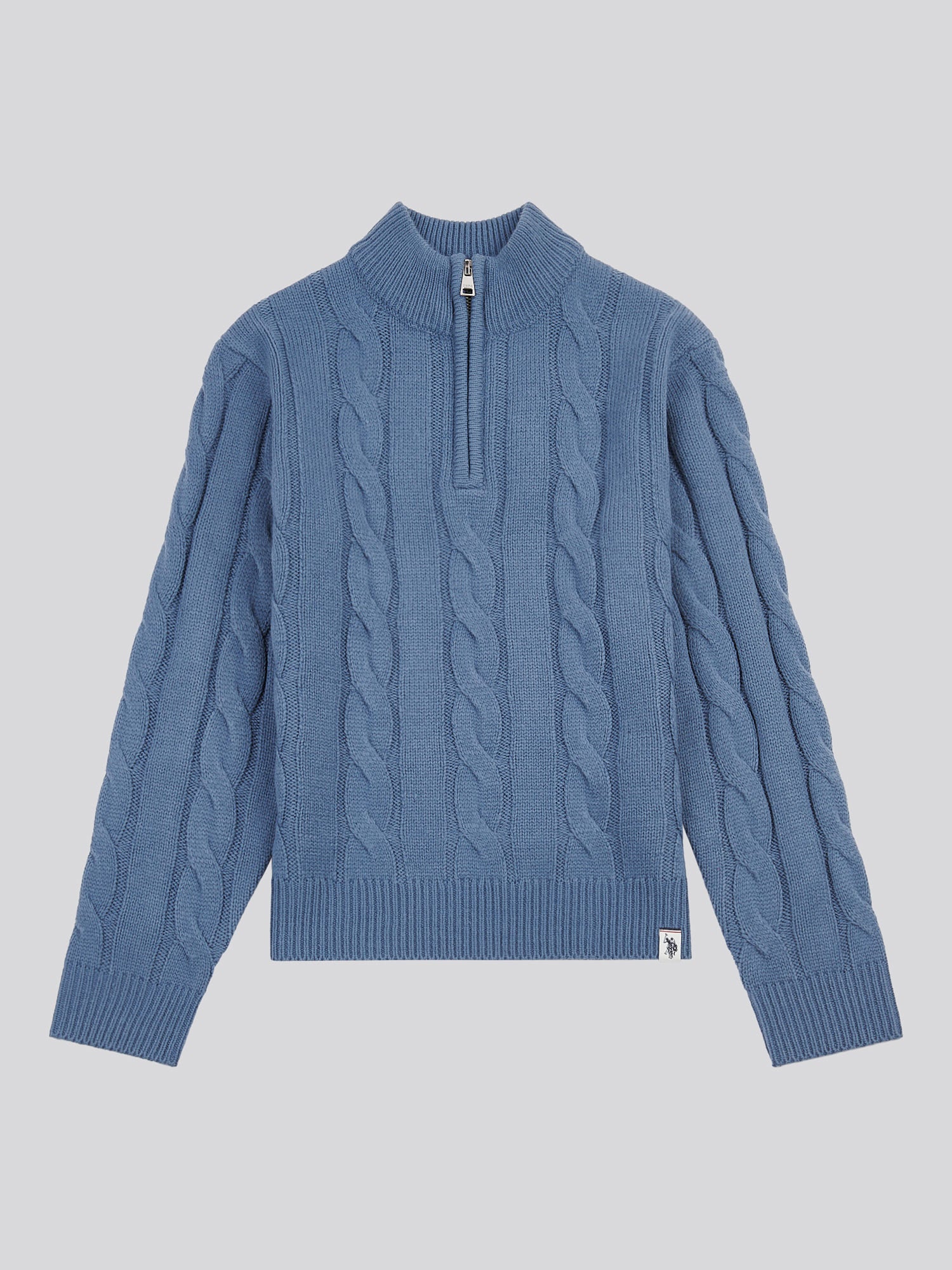 Boys Cable Knit Funnel in Vintage Indigo - Image 6