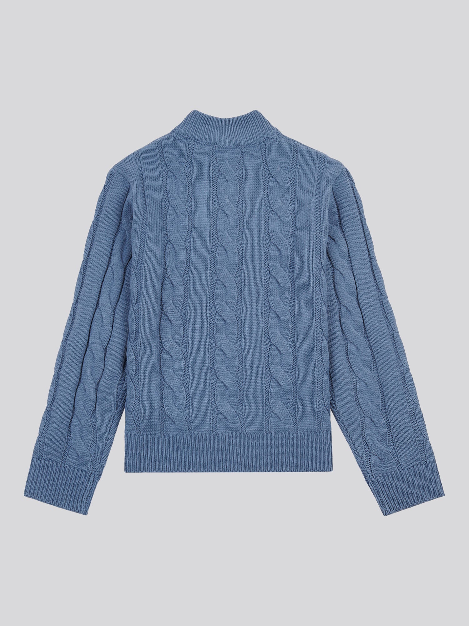 Boys Cable Knit Funnel in Vintage Indigo - Image 7