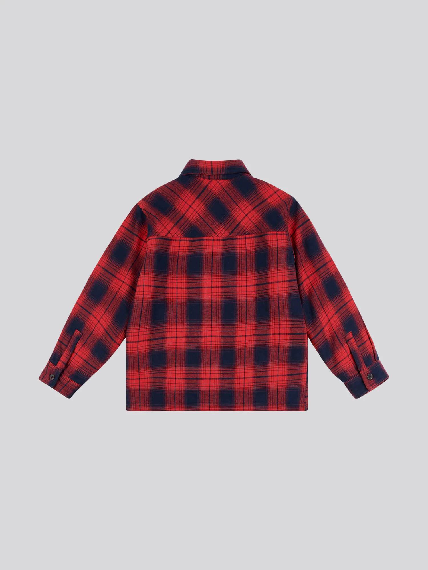 Boys Check Lined Shacket in Haute Red - Image 6