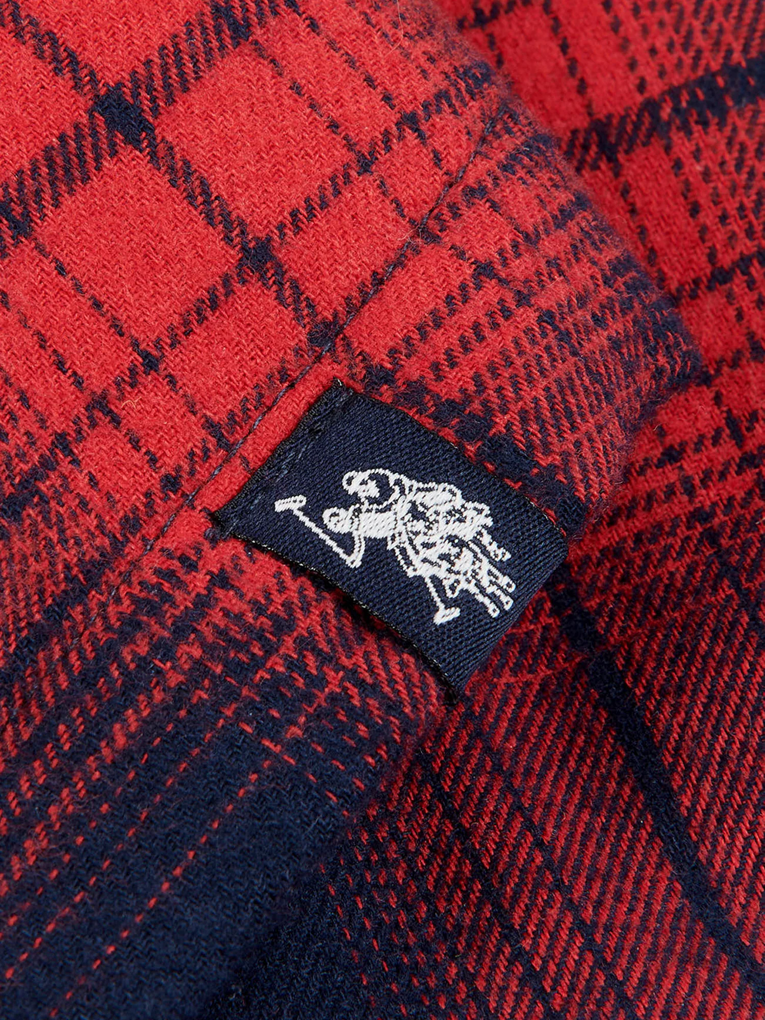Boys Check Lined Shacket in Haute Red - Image 7