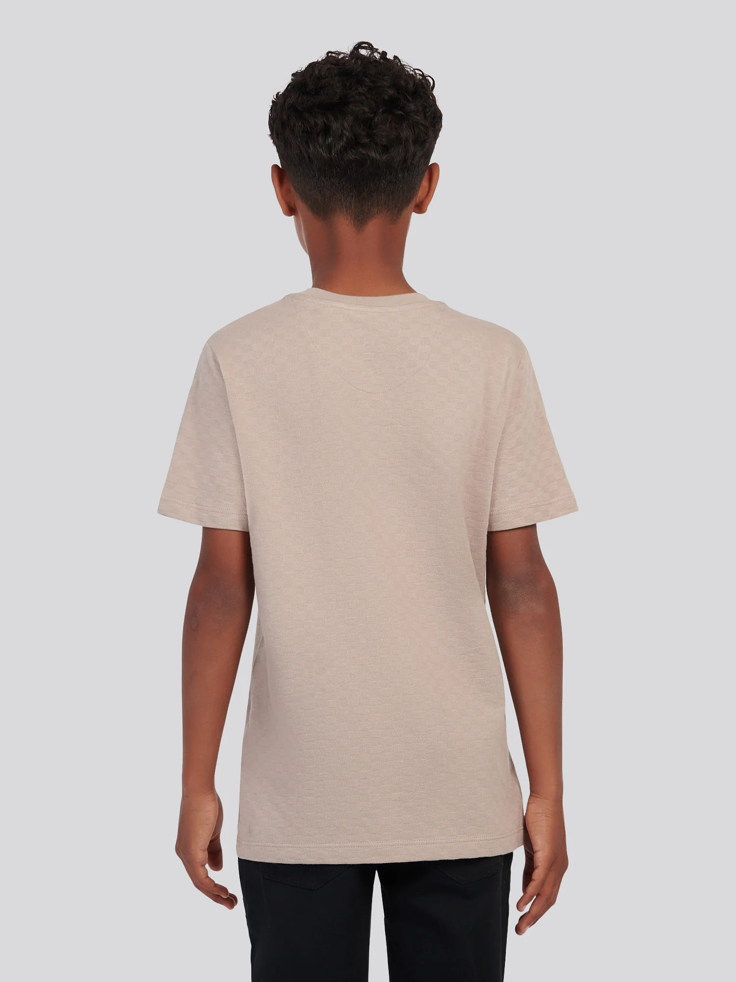 Boys Check Texture T-Shirt, in Atmosphere - Image 4