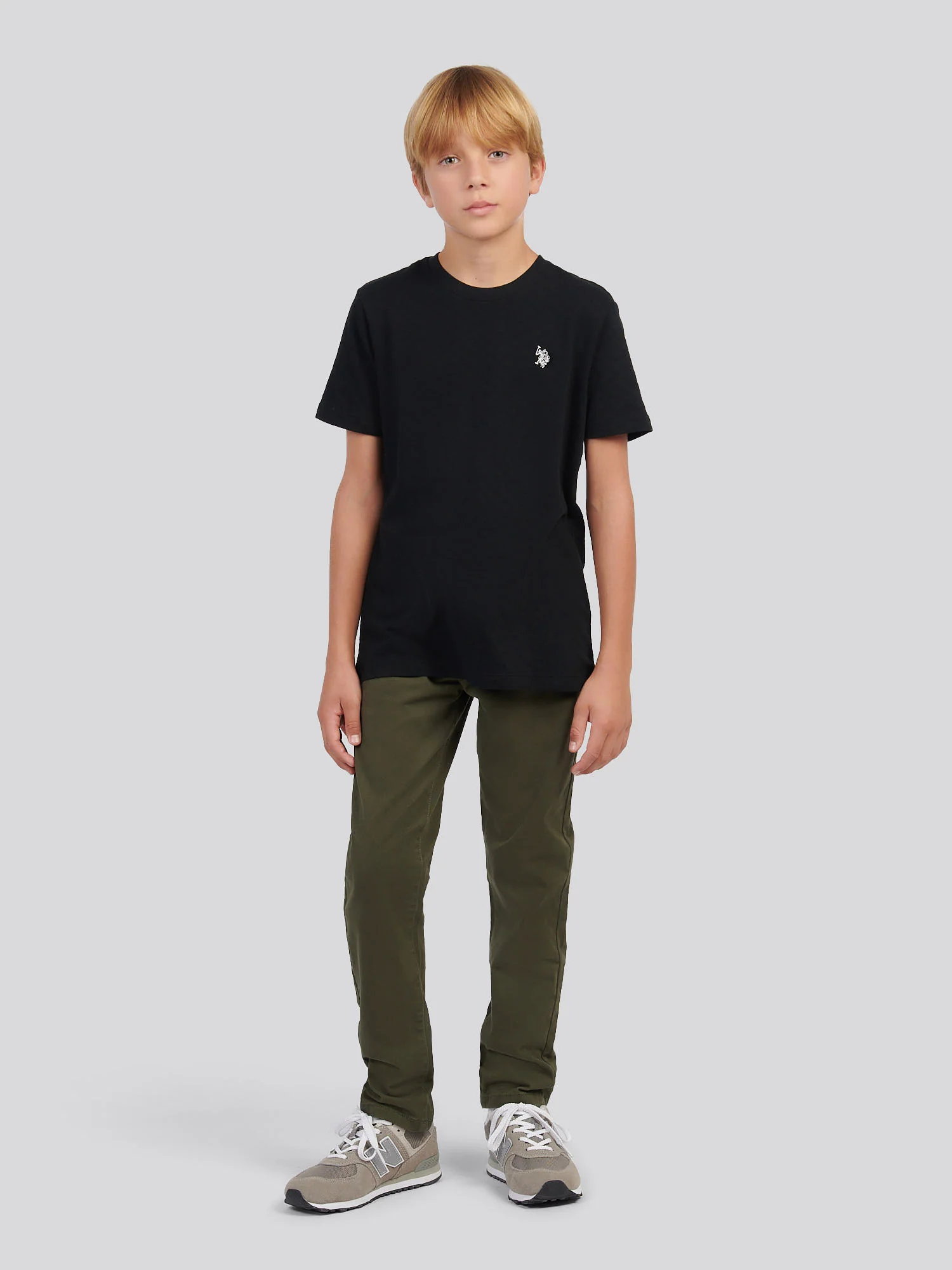 Boys Check Texture T-Shirt, in Black - Image 3