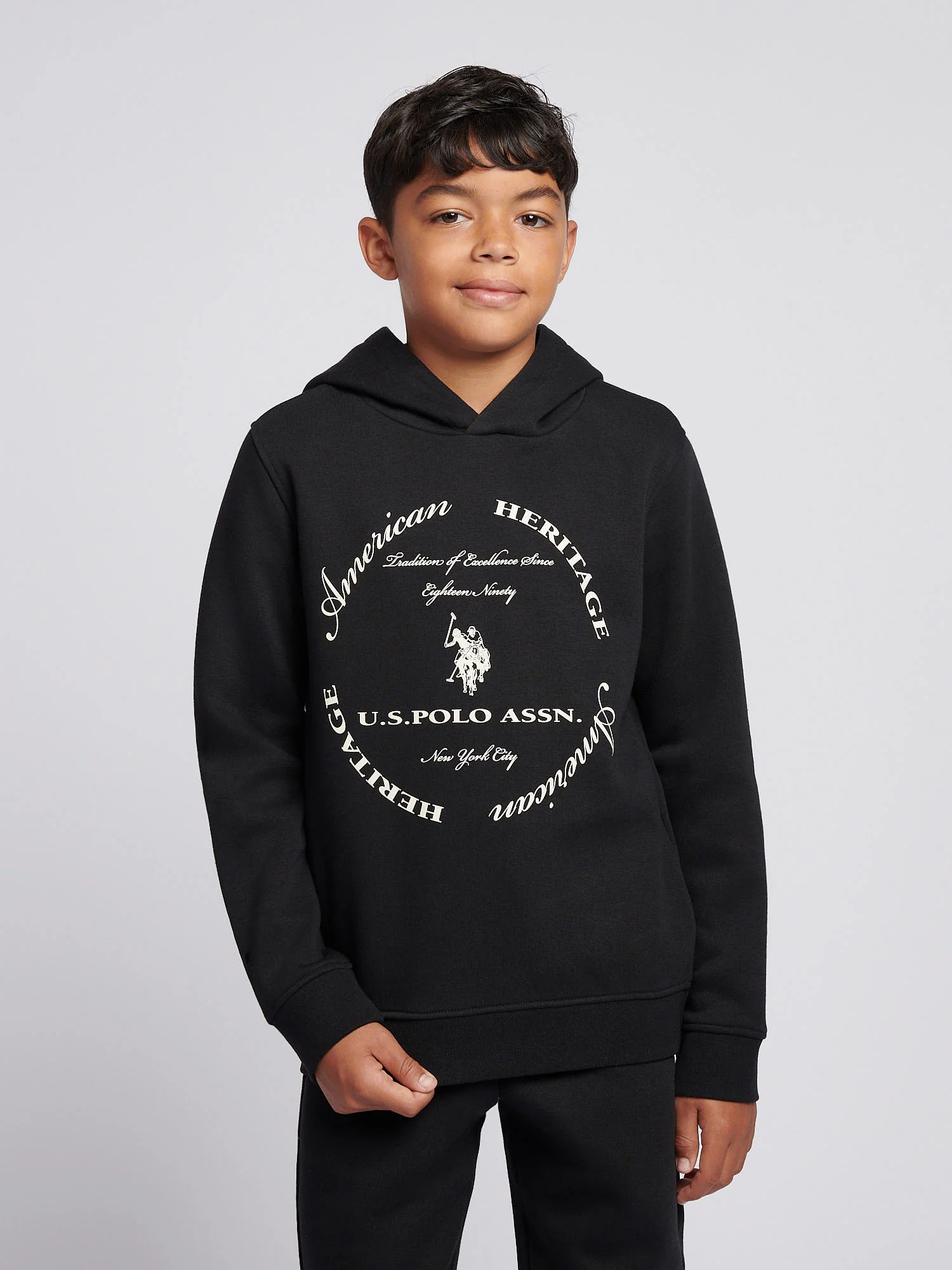 Boys Circle Graphic Hoodie & Jogger Set in Black - Image 3