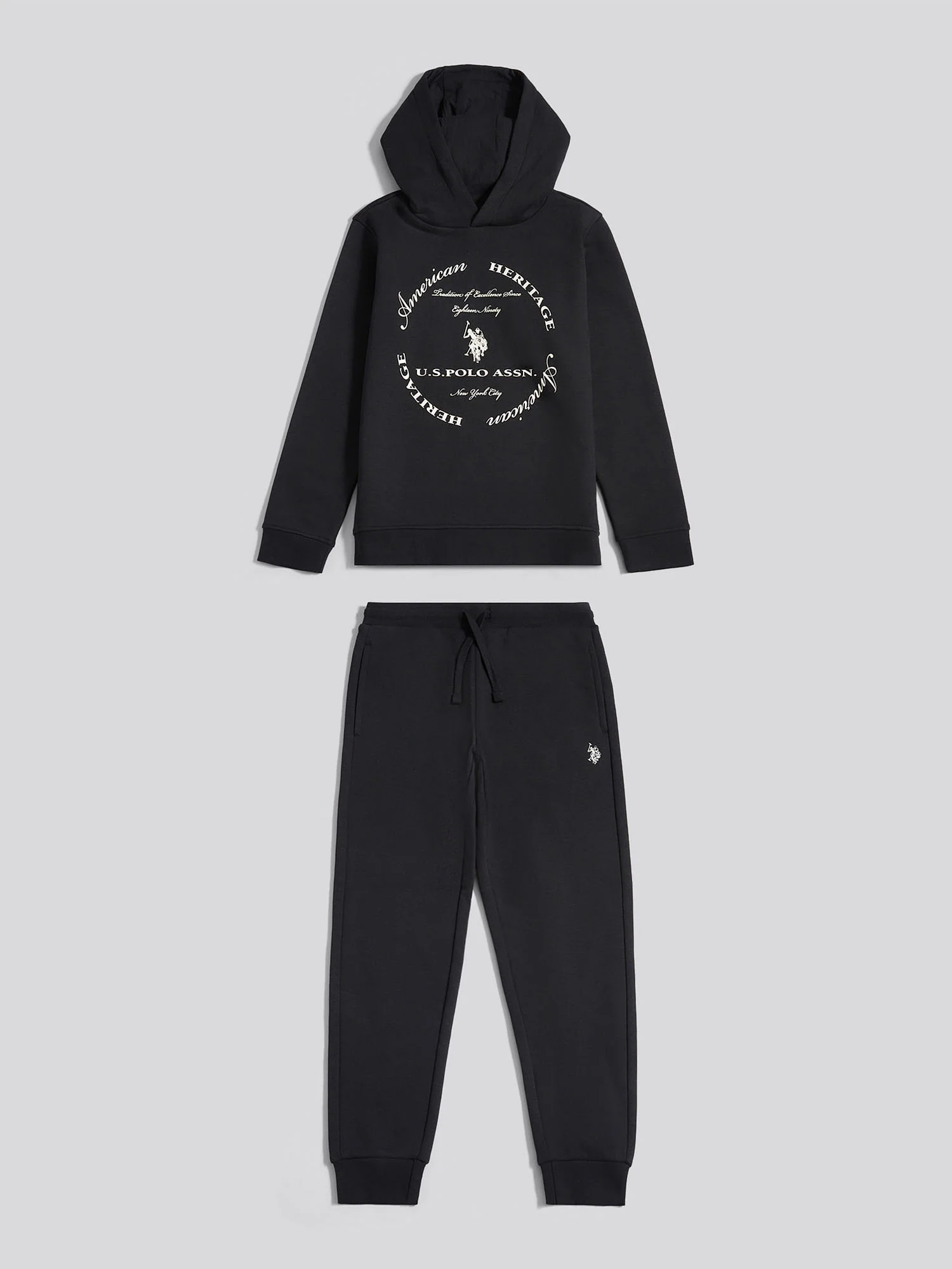 Boys Circle Graphic Hoodie & Jogger Set in Black - Image 7