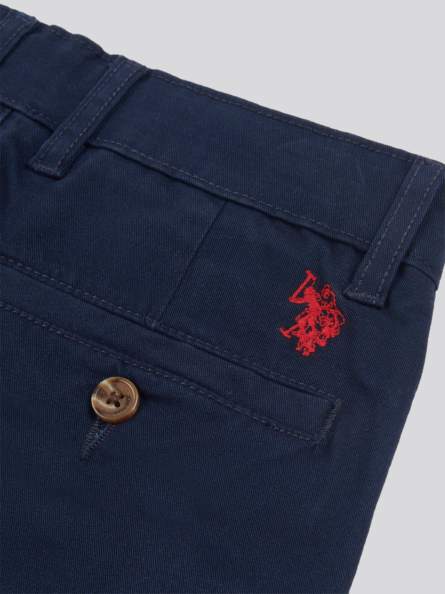 Boys Classic Chino in Dark Sapphire Navy / Haute Red DHM - Image 7