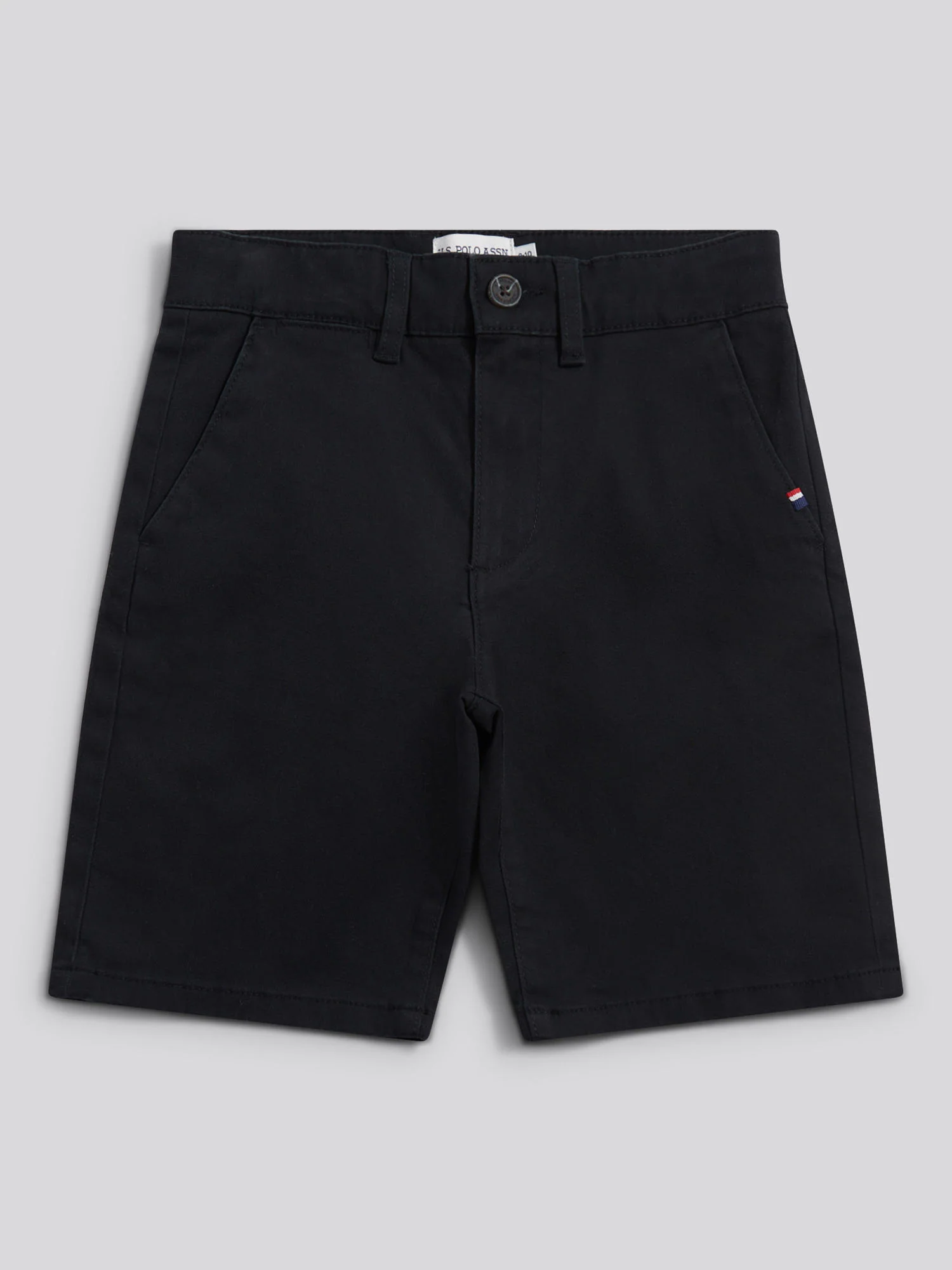 Boys Classic Chino Short Black Bright White DHM - Image 6