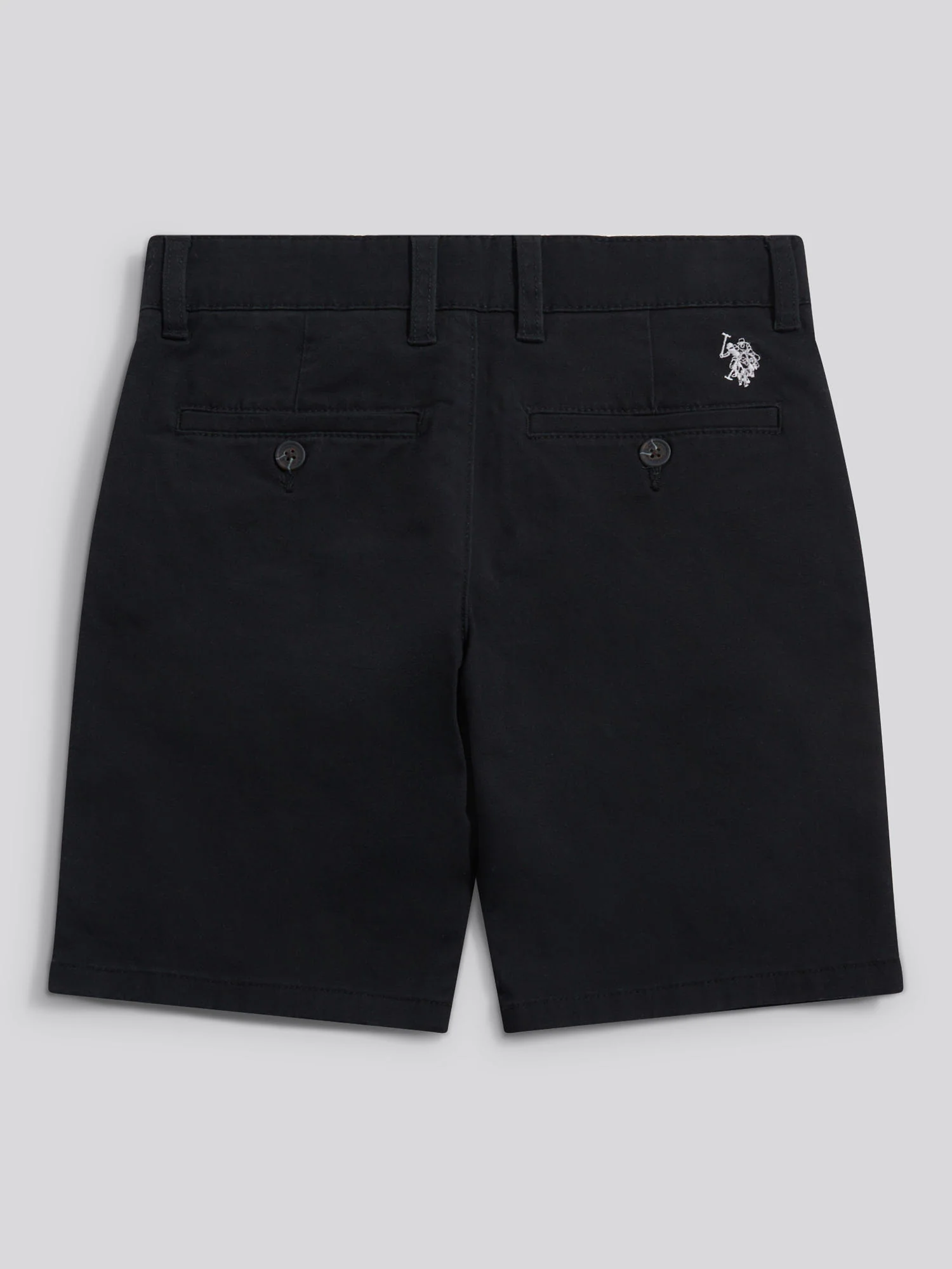 Boys Classic Chino Short Black Bright White DHM - Image 7