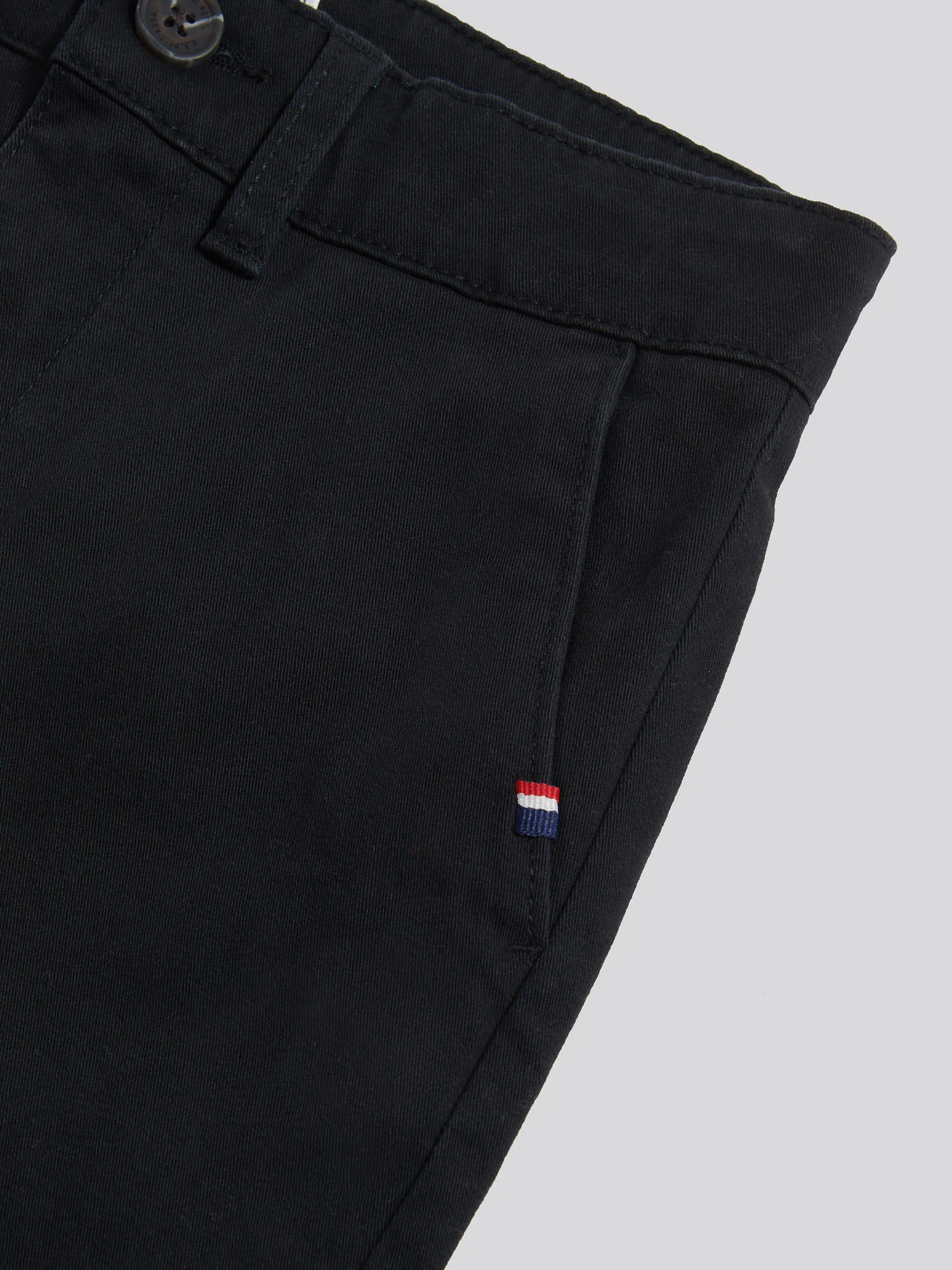 Boys Classic Chino Short Black Bright White DHM - Image 8