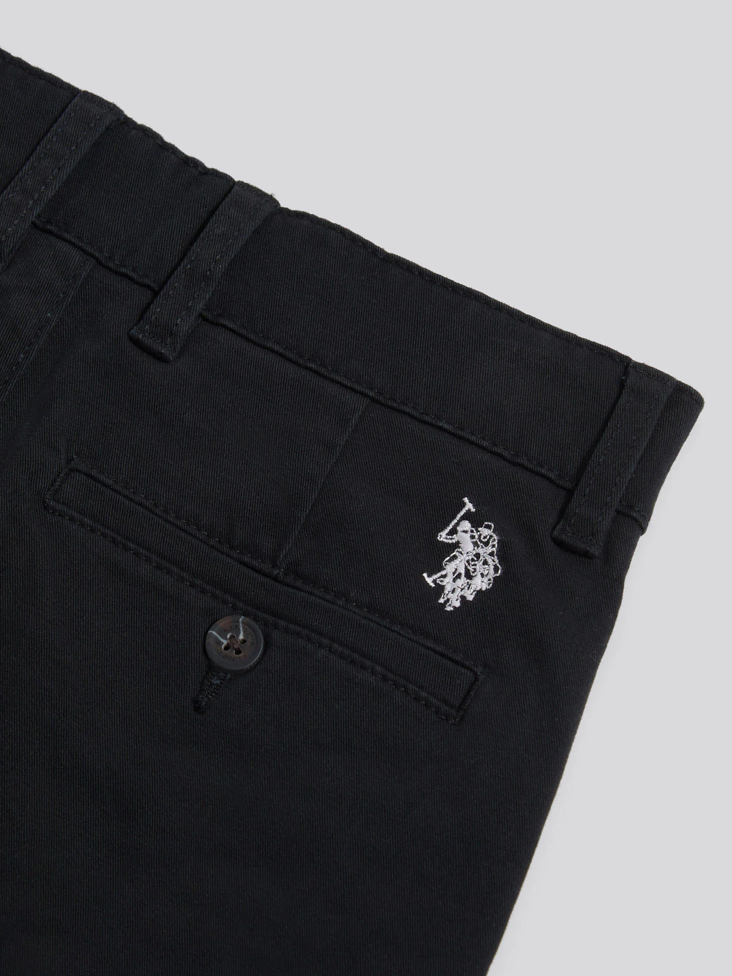 Boys Classic Chino Short Black Bright White DHM - Image 9