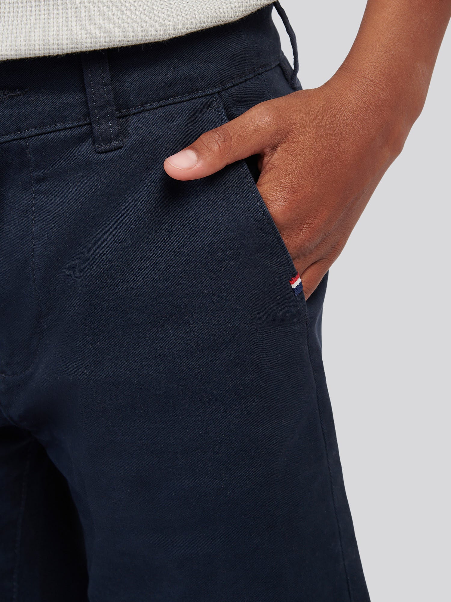 Boys Classic Chino Short Dark Sapphire Navy / Haute Red DHM - Image 5
