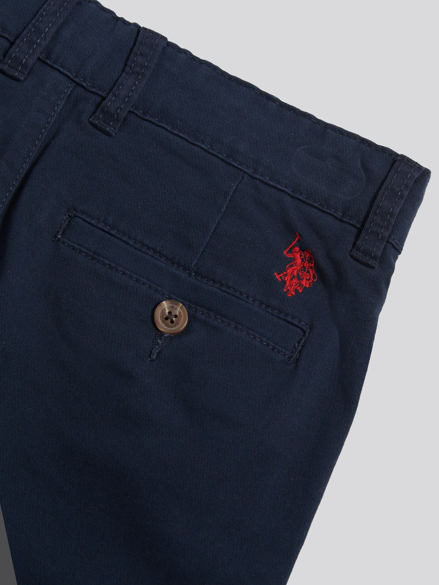 Boys Classic Chino Short Dark Sapphire Navy / Haute Red DHM - Image 9