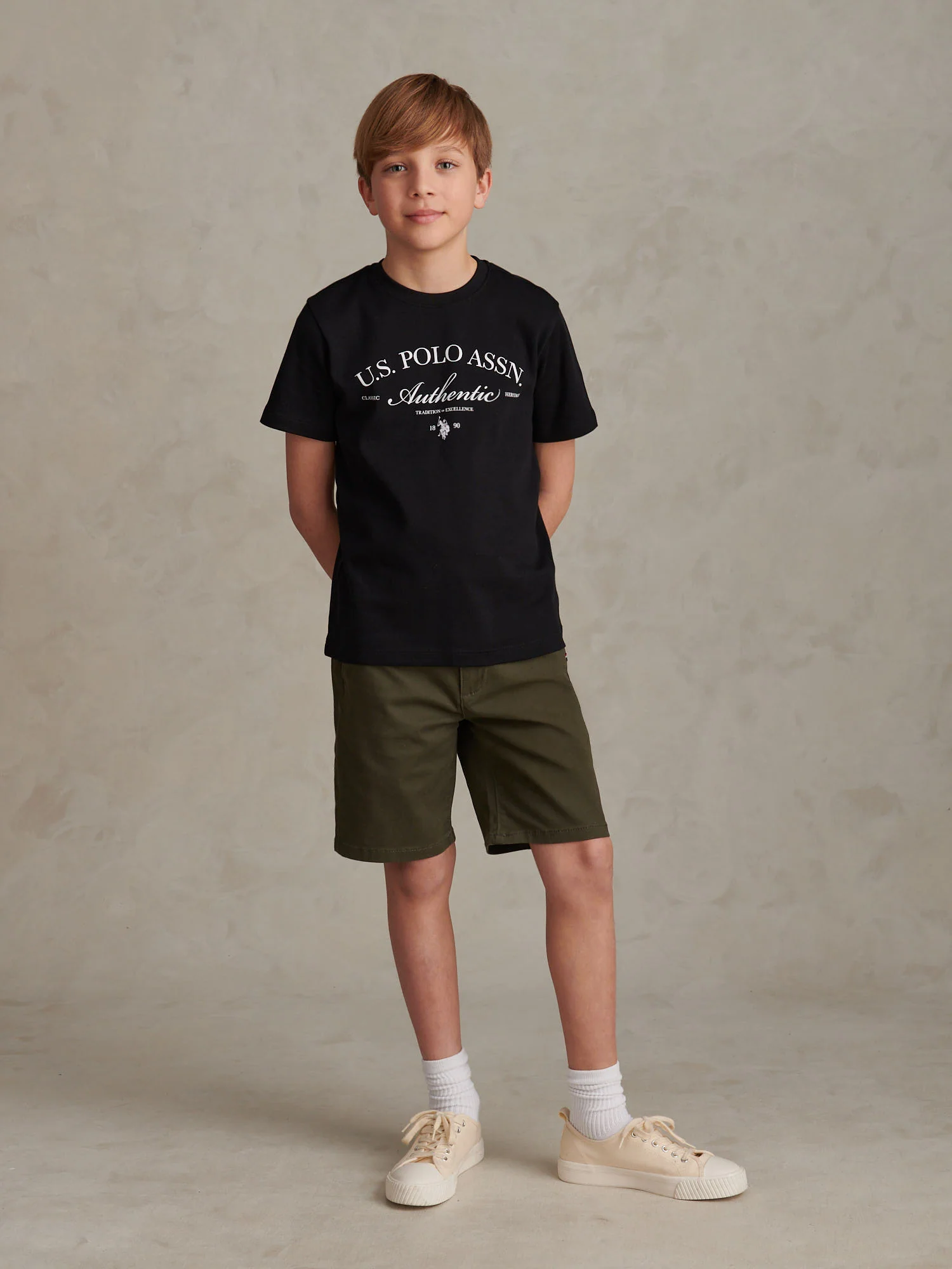 Boys Classic Chino Short Forest Night - Image 3