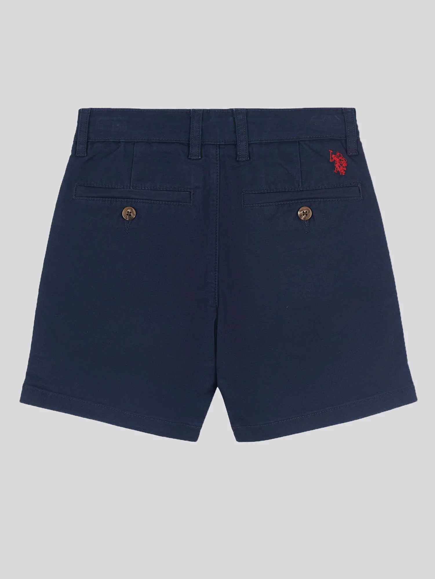 Boys Classic Chino Shorts in Dark Sapphire Navy / Haute Red DHM - Image 7