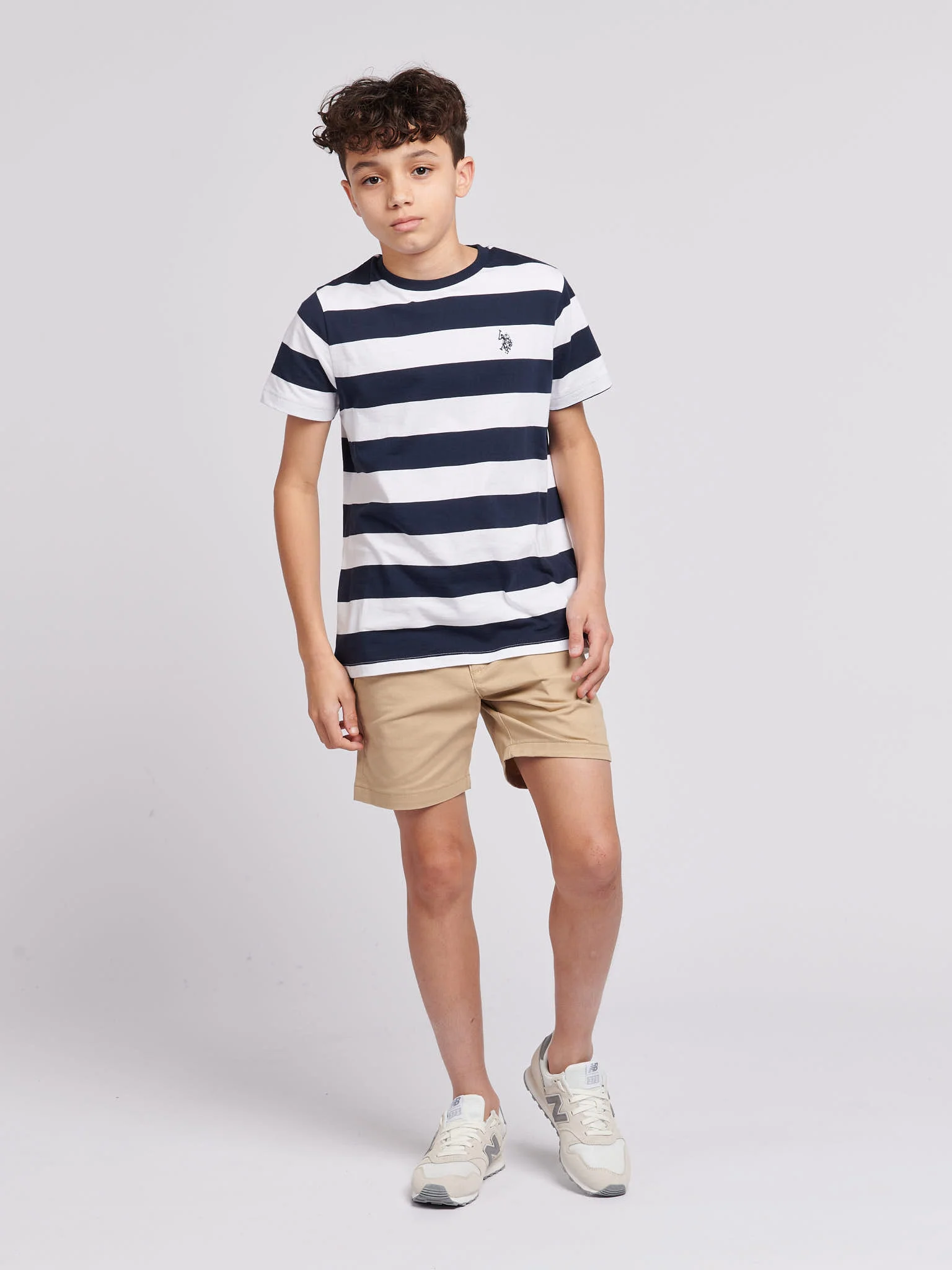 Boys Classic Stripe T-Shirt in Dark Sapphire Navy - Image 3