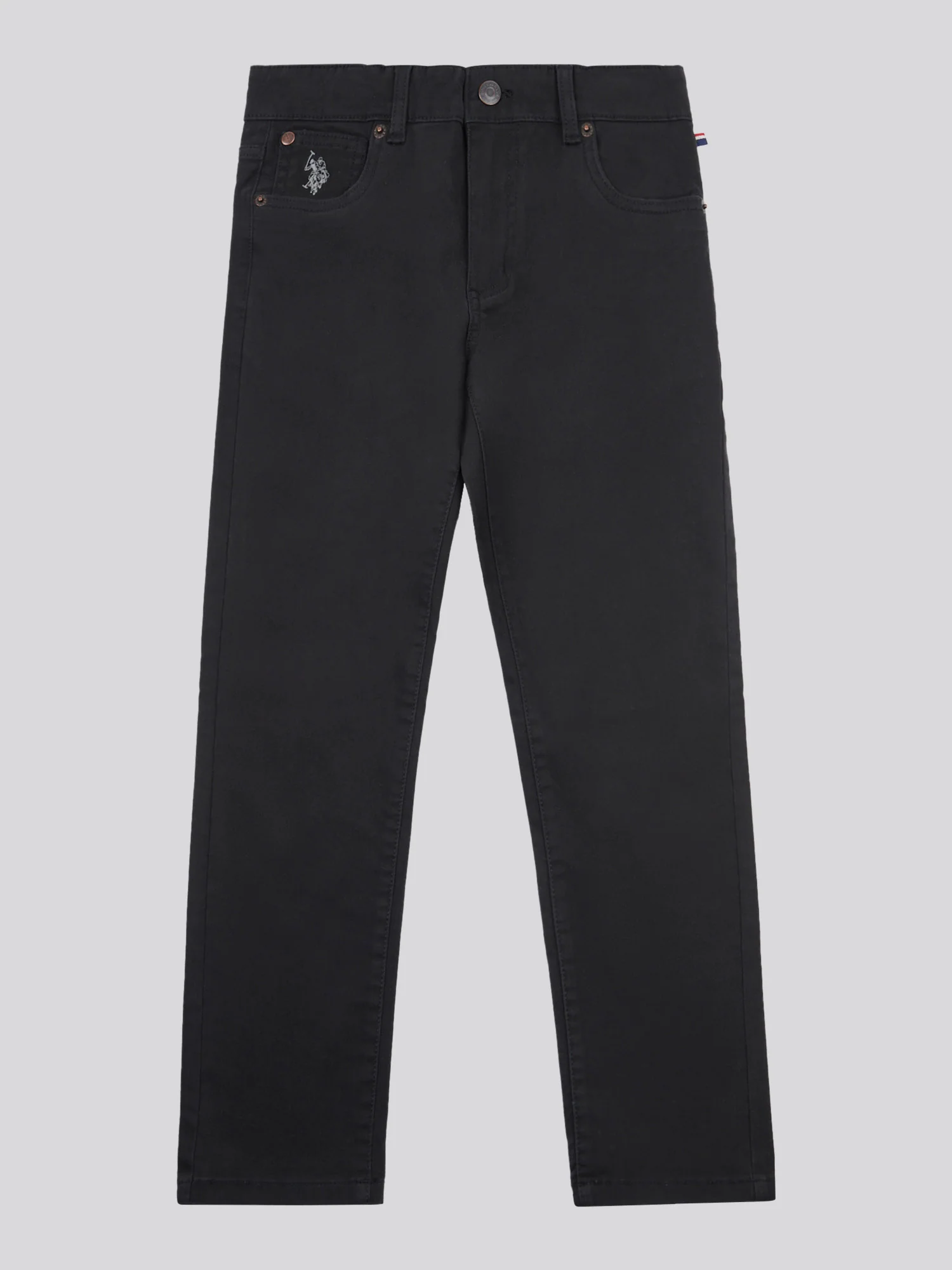 Boys Core 5 Pocket Trouser in Black Bright White DHM - Image 7