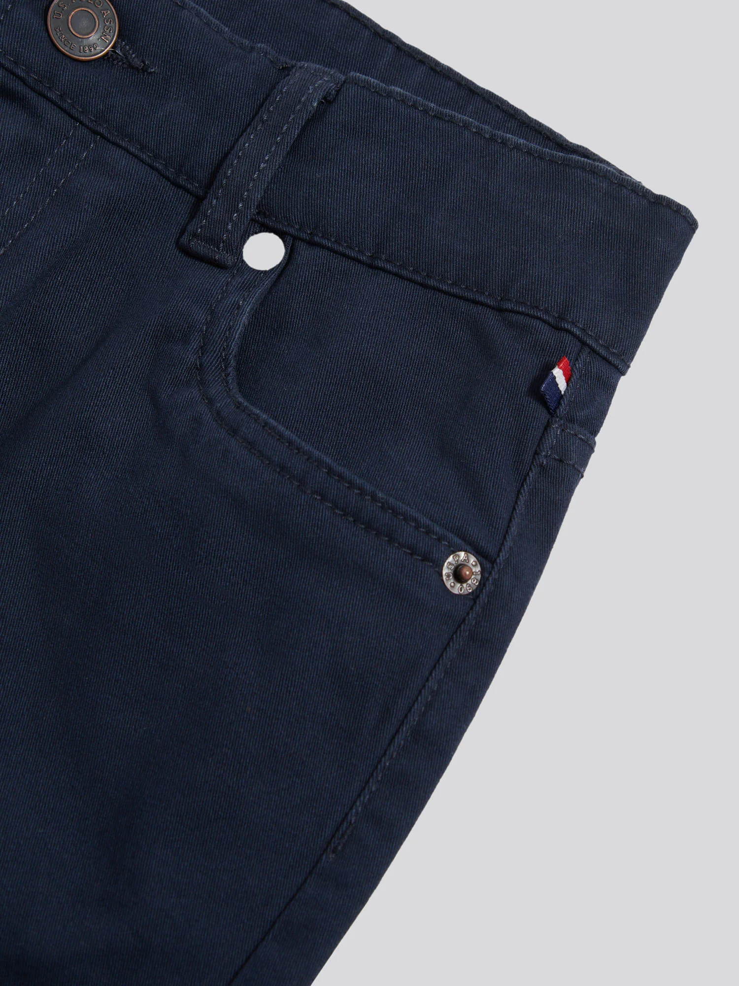 Boys Core 5 Pocket Trouser in Dark Sapphire Navy / Haute Red DHM - Image 10