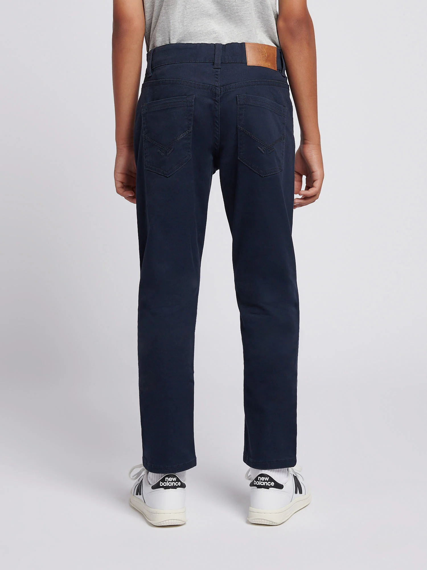 Boys Core 5 Pocket Trouser in Dark Sapphire Navy / Haute Red DHM - Image 4