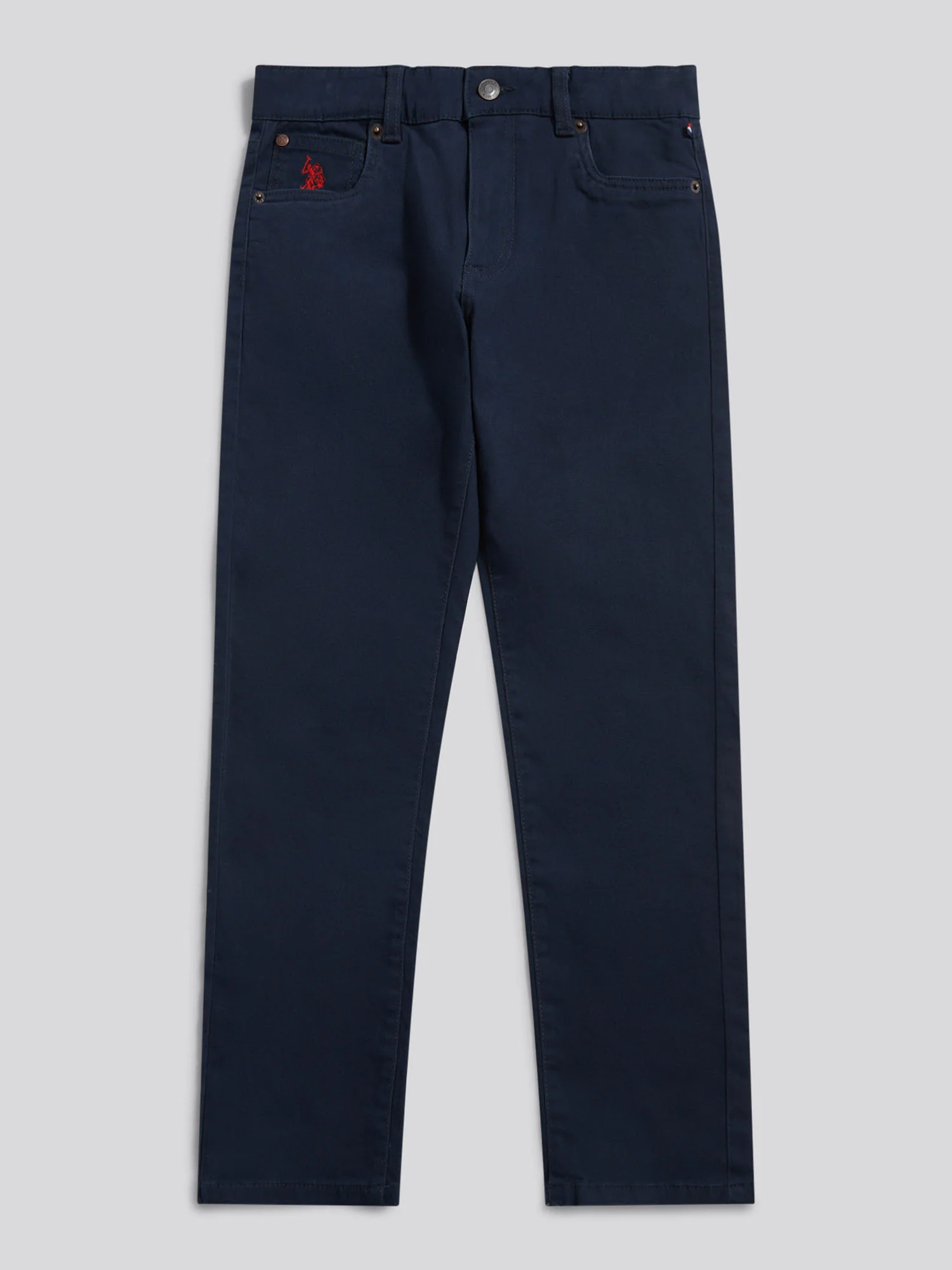 Boys Core 5 Pocket Trouser in Dark Sapphire Navy / Haute Red DHM - Image 7