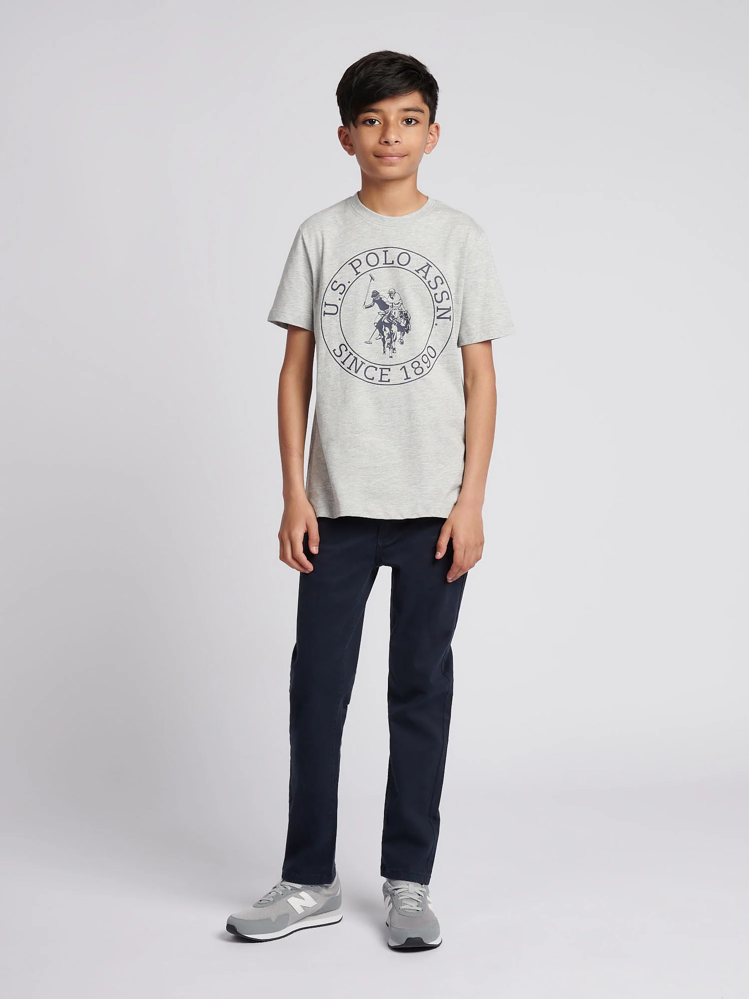 Boys Core 5 Pocket Trouser in Dark Sapphire Navy / Haute Red DHM - Image 3