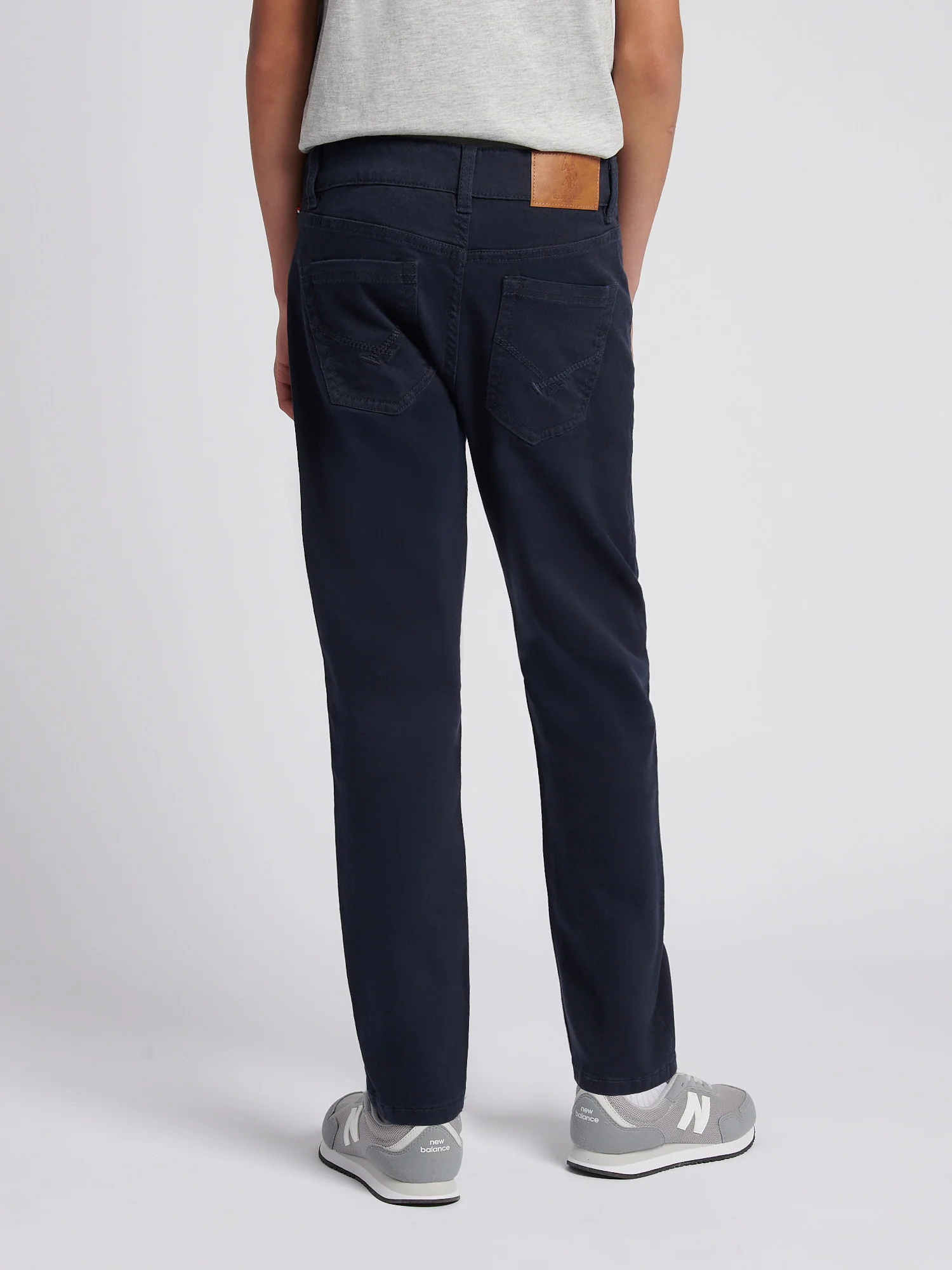 Boys Core 5 Pocket Trouser in Dark Sapphire Navy / Haute Red DHM - Image 4