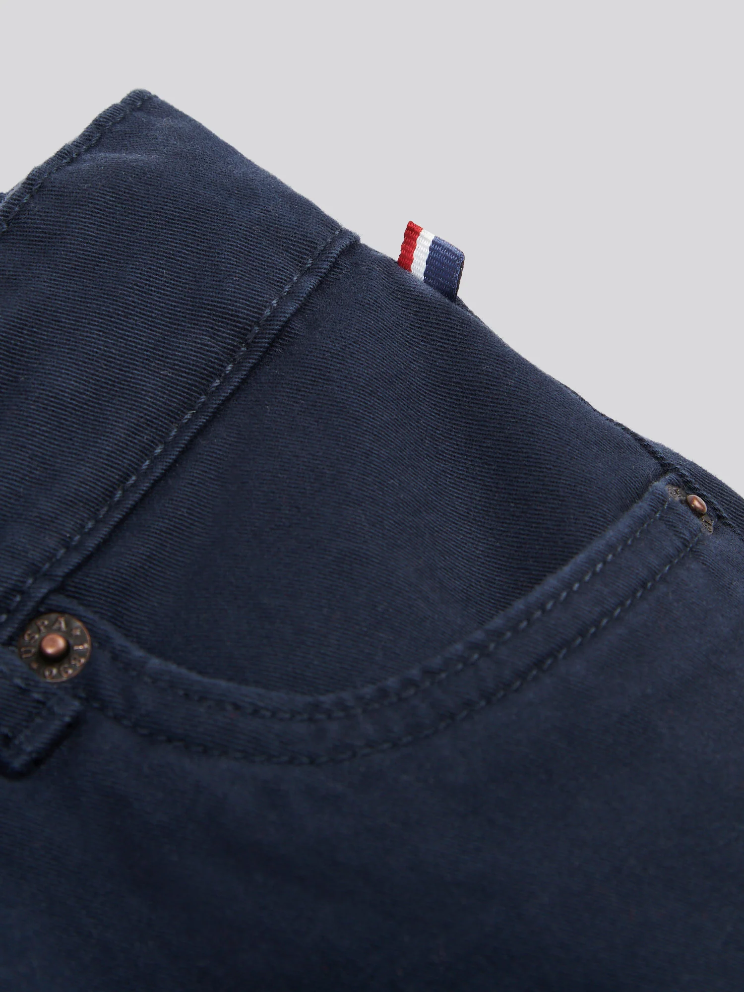 Boys Core 5 Pocket Trouser in Dark Sapphire Navy / Haute Red DHM - Image 9