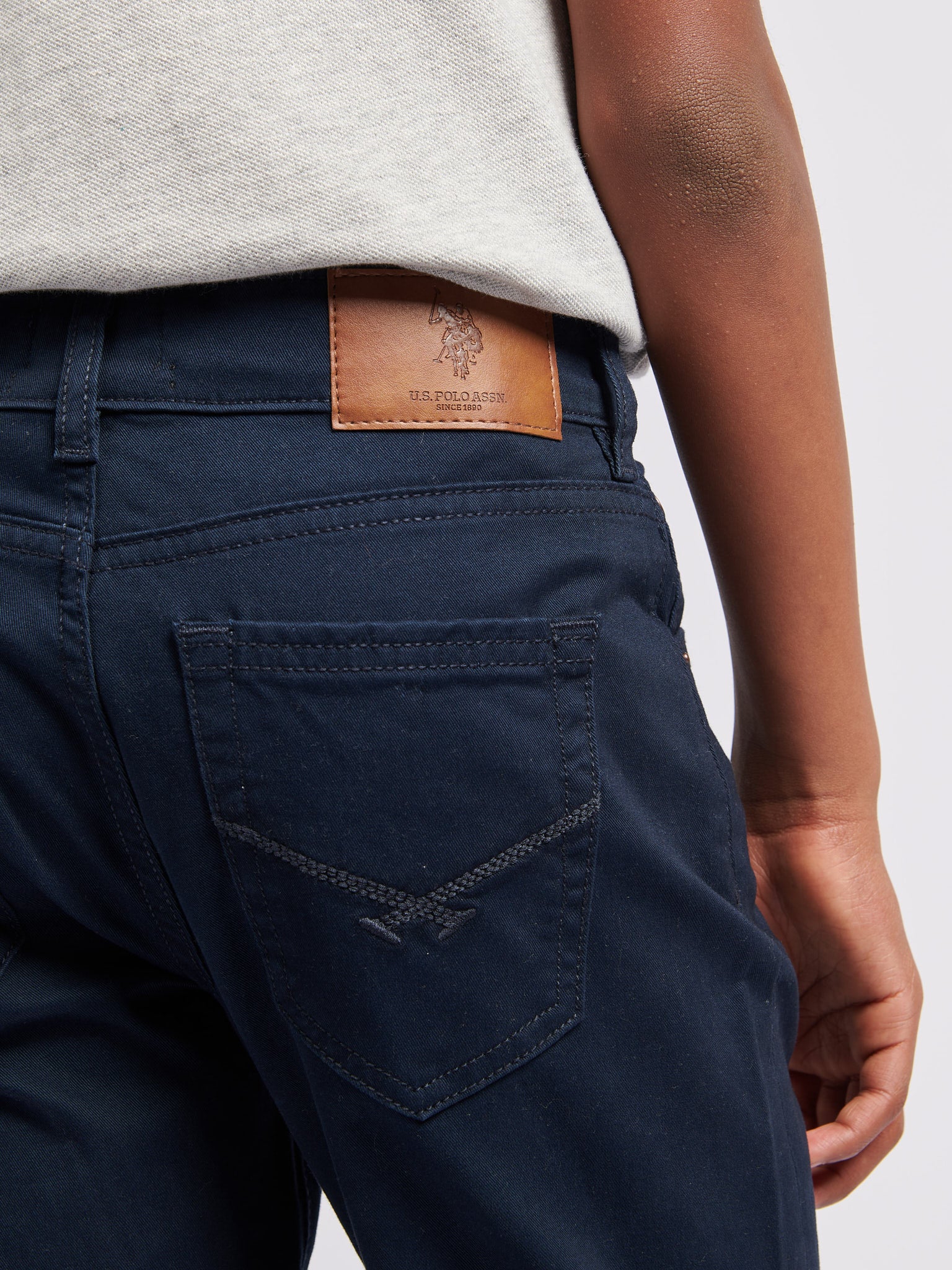 Boys Core 5 Pocket Trouser in Dark Sapphire Navy / Moonlight Blue DHM - Image 5