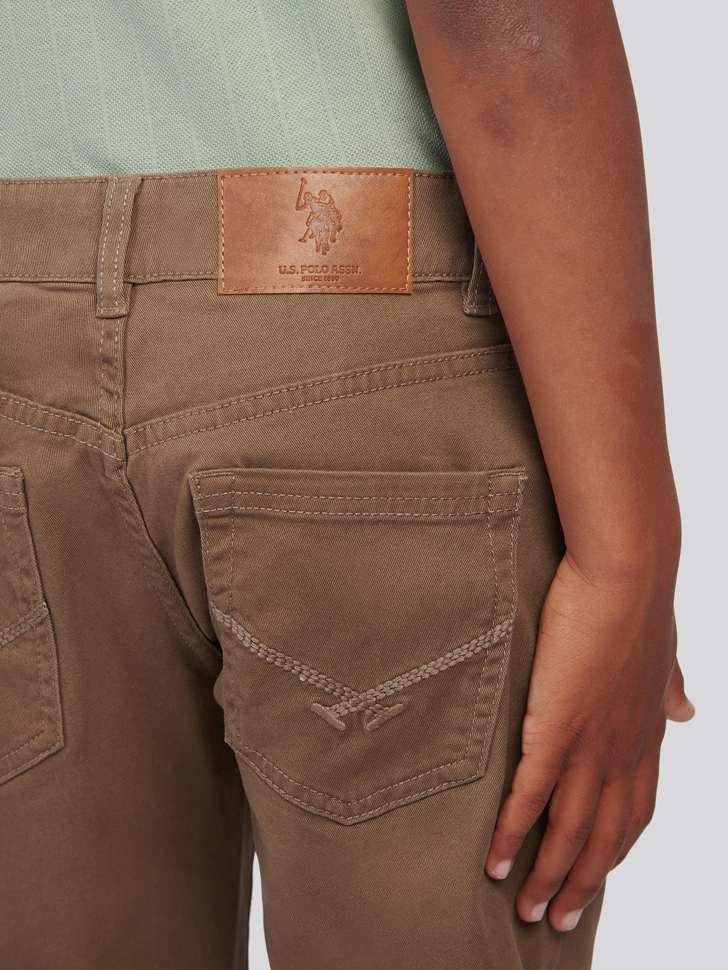 Boys Core 5 Pocket Trouser in Shitake - Image 2