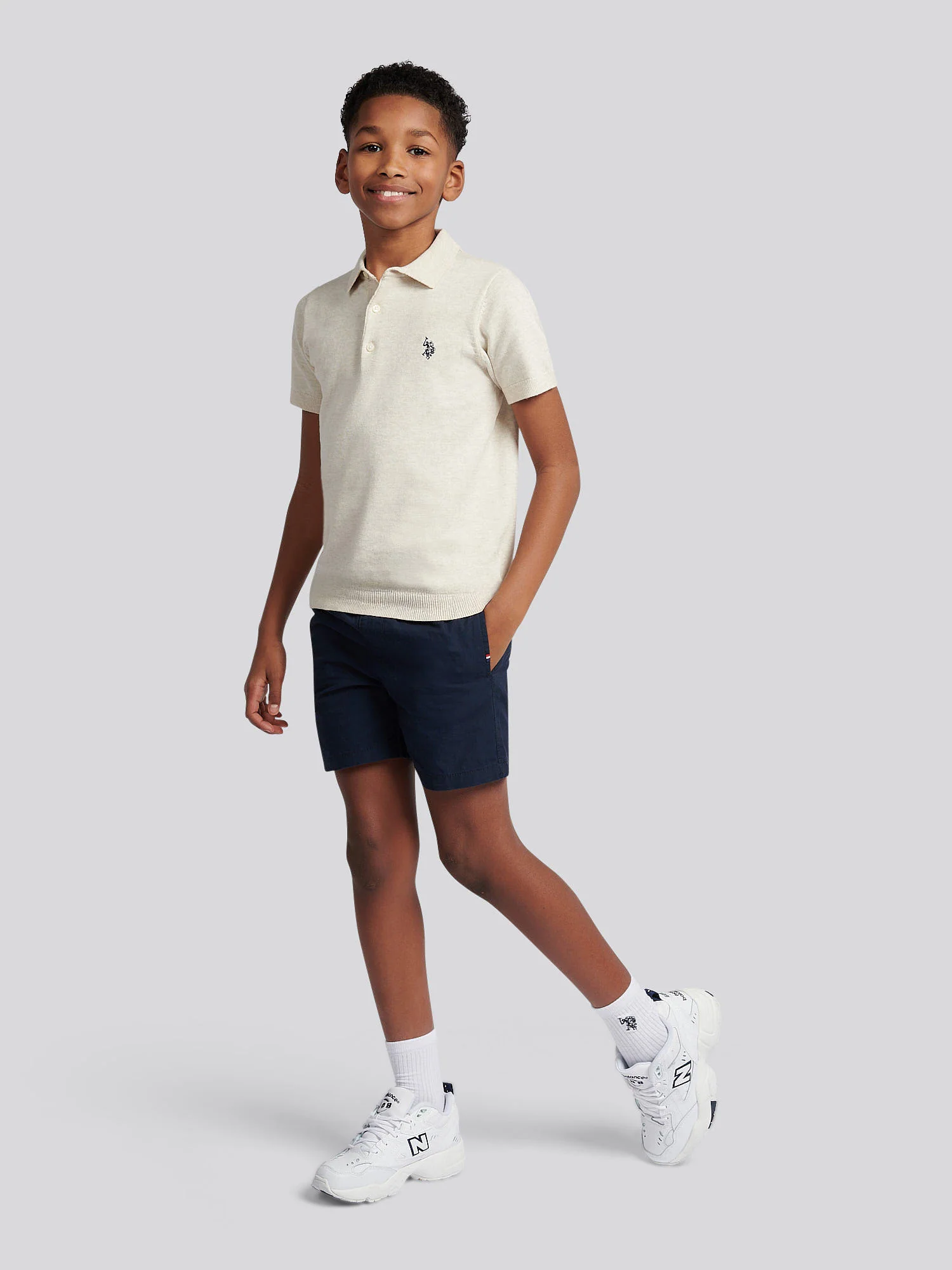 Boys Cotton Linen Deck Short in Dark Sapphire Navy - Image 3