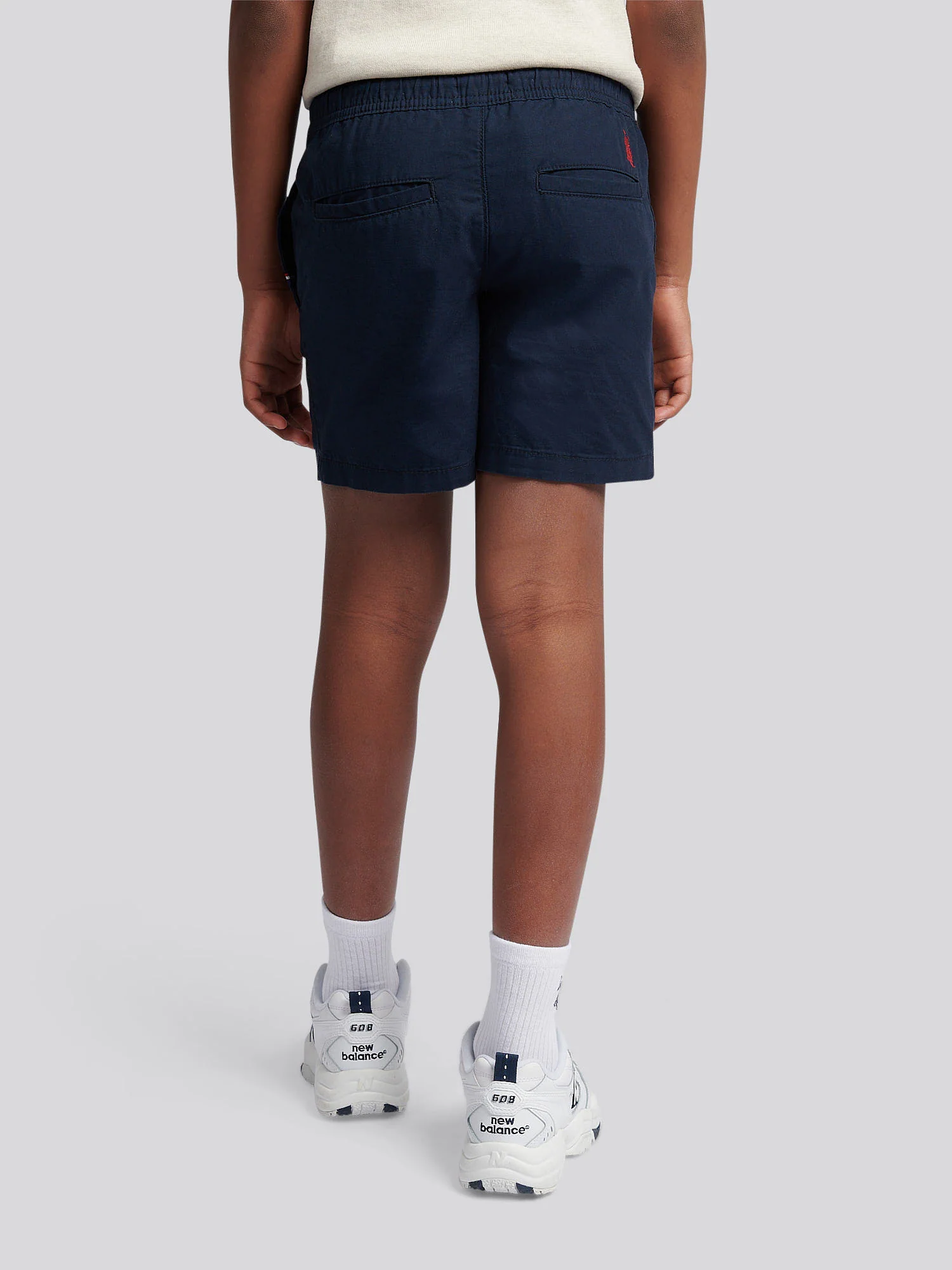 Boys Cotton Linen Deck Short in Dark Sapphire Navy - Image 4