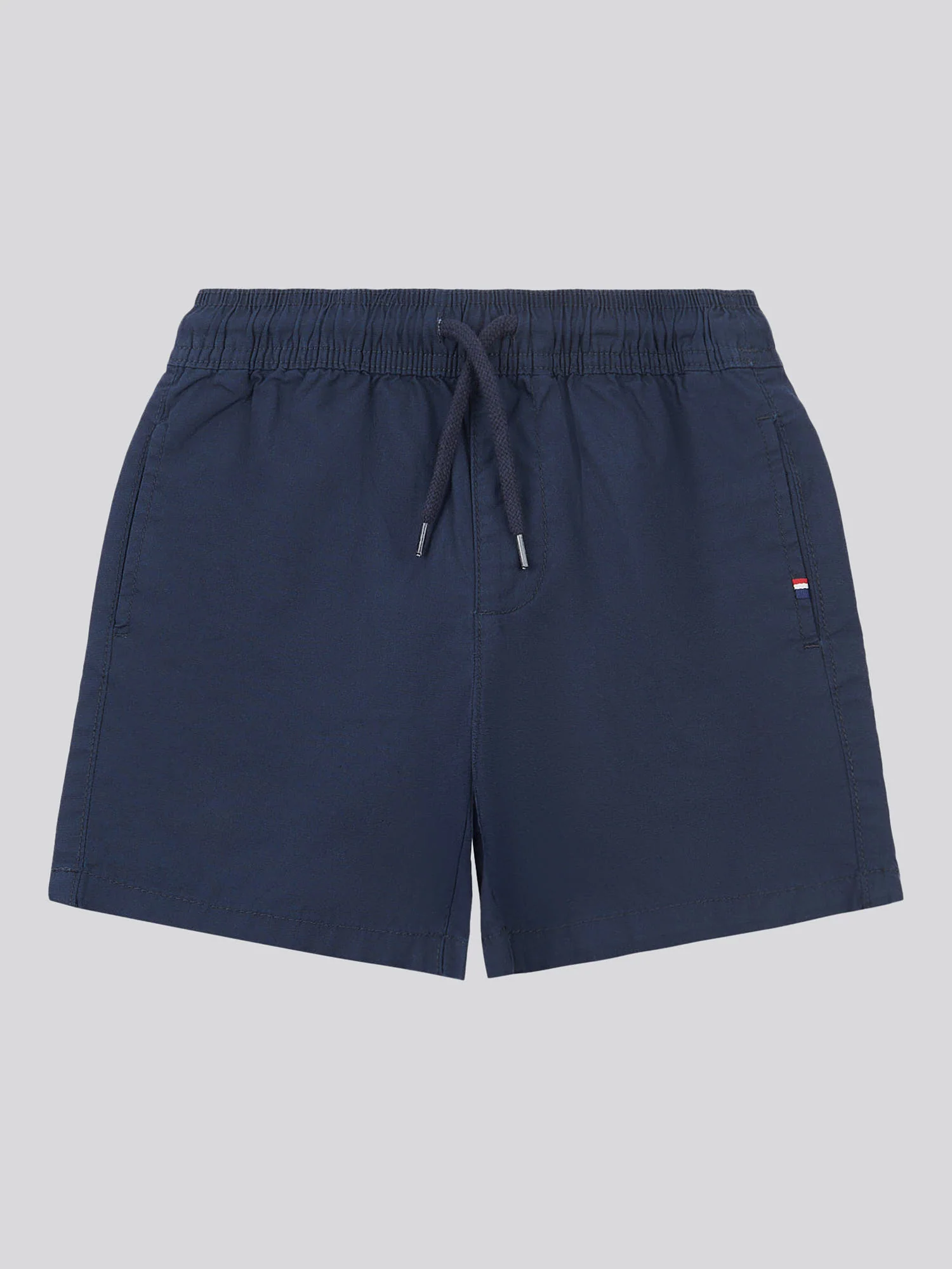 Boys Cotton Linen Deck Short in Dark Sapphire Navy - Image 6