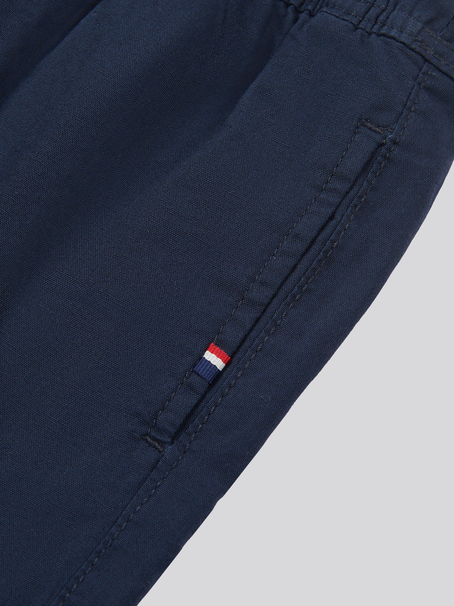 Boys Cotton Linen Deck Short in Dark Sapphire Navy - Image 8