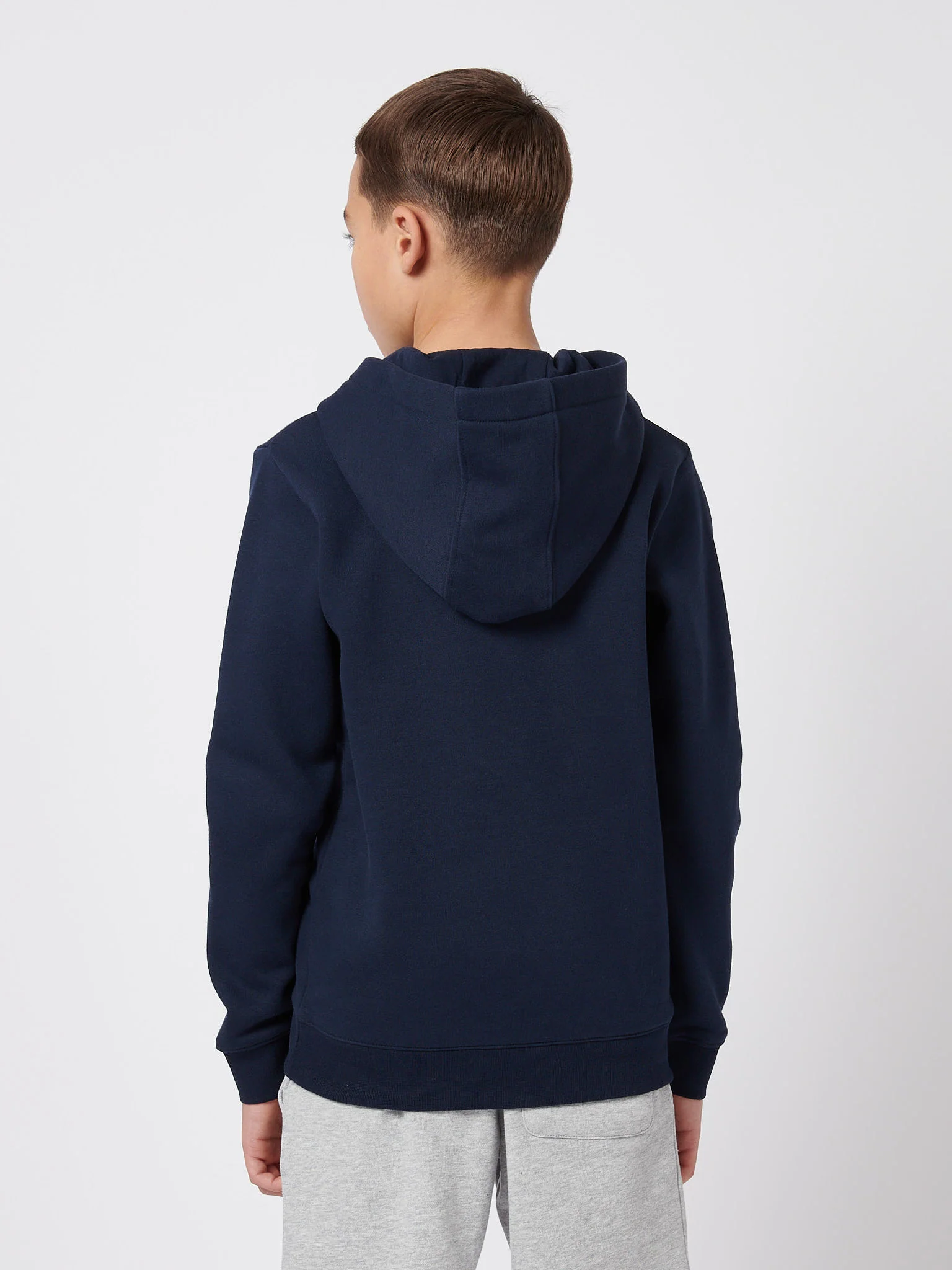 Boys Crest Graphic Hoodie in Dark Sapphire Navy - Image 4