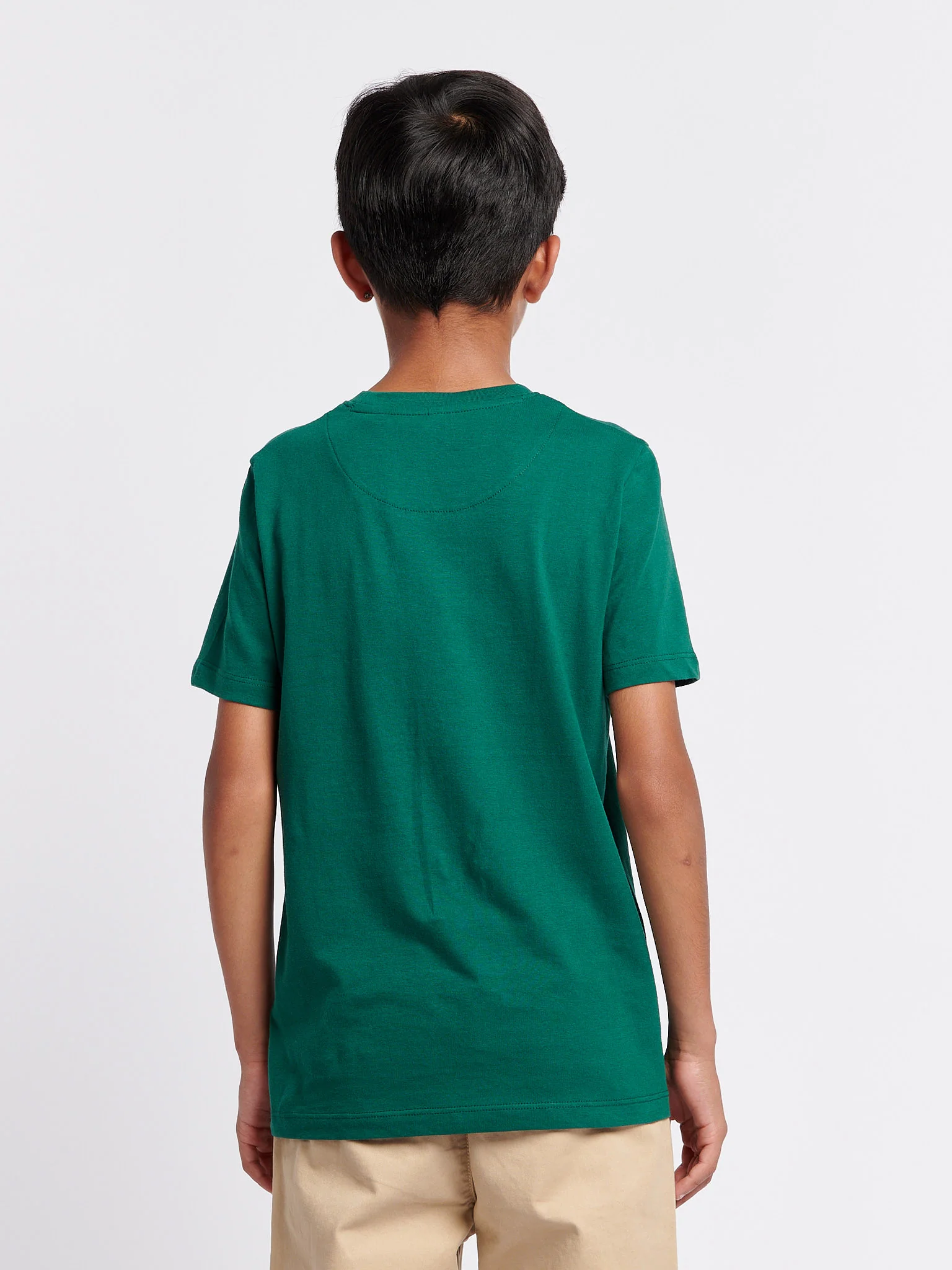 Boys Crest Graphic T-Shirt in Rain Forest - Image 4